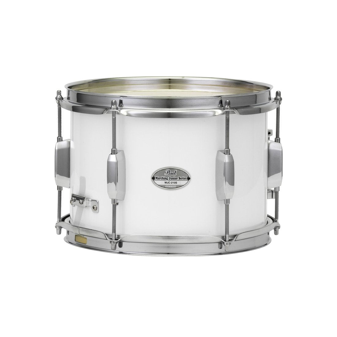 Pearl Junior Marching Snare Drum with Carrier - 10" x 7" - White - Image 1