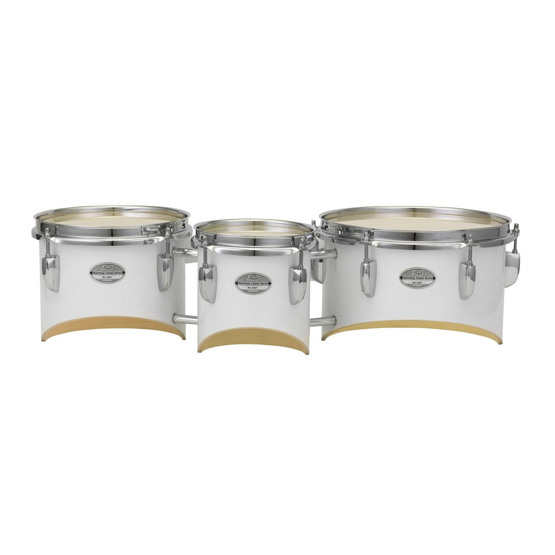 Pearl Junior Marching Tenor Trio With Carrier - White - Image 1