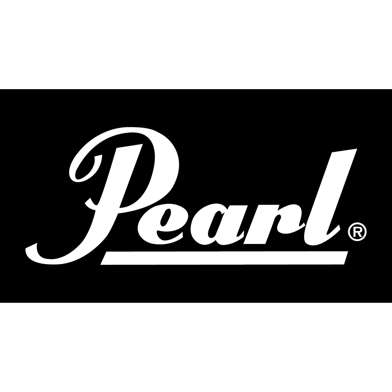 Pearl Logo Decal For Bass Drum Head - White - 9"x4" PHD1W