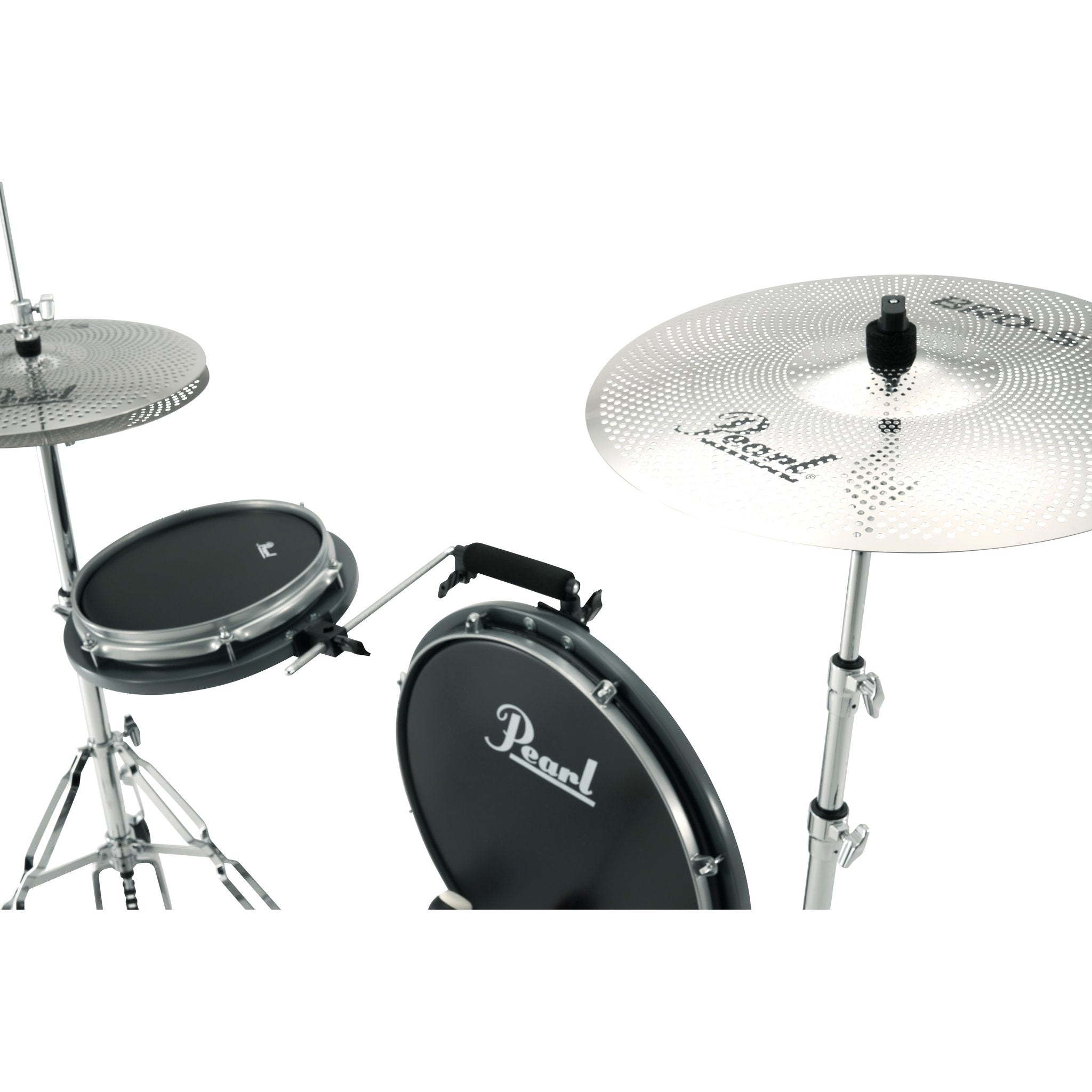 Pearl Low Volume Cymbal Pack on Drum Set