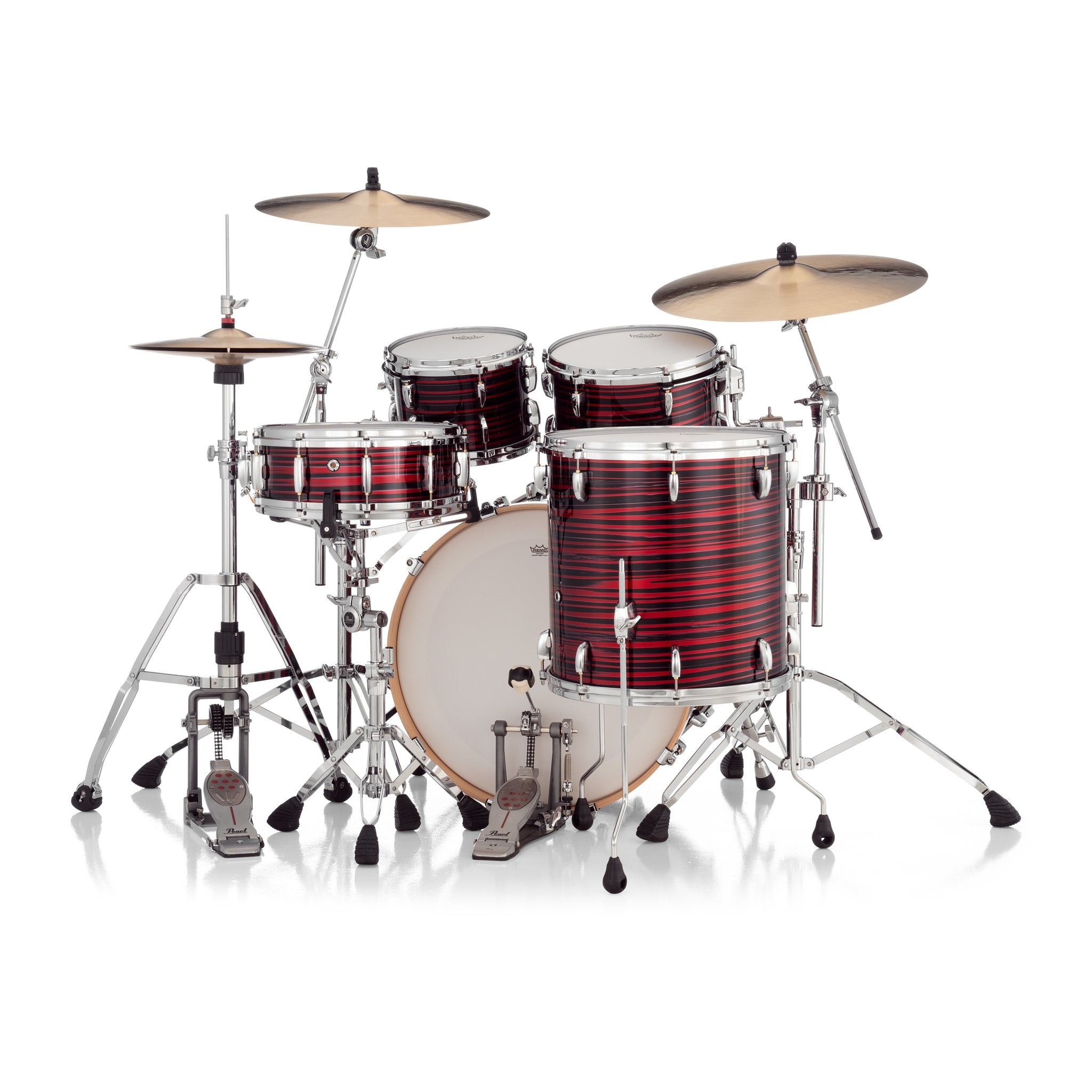 Pearl Masters Maple 4-pc. Shell Pack with Gyrolock-L Tom Mount - Red Oyster Swirl - Image 3