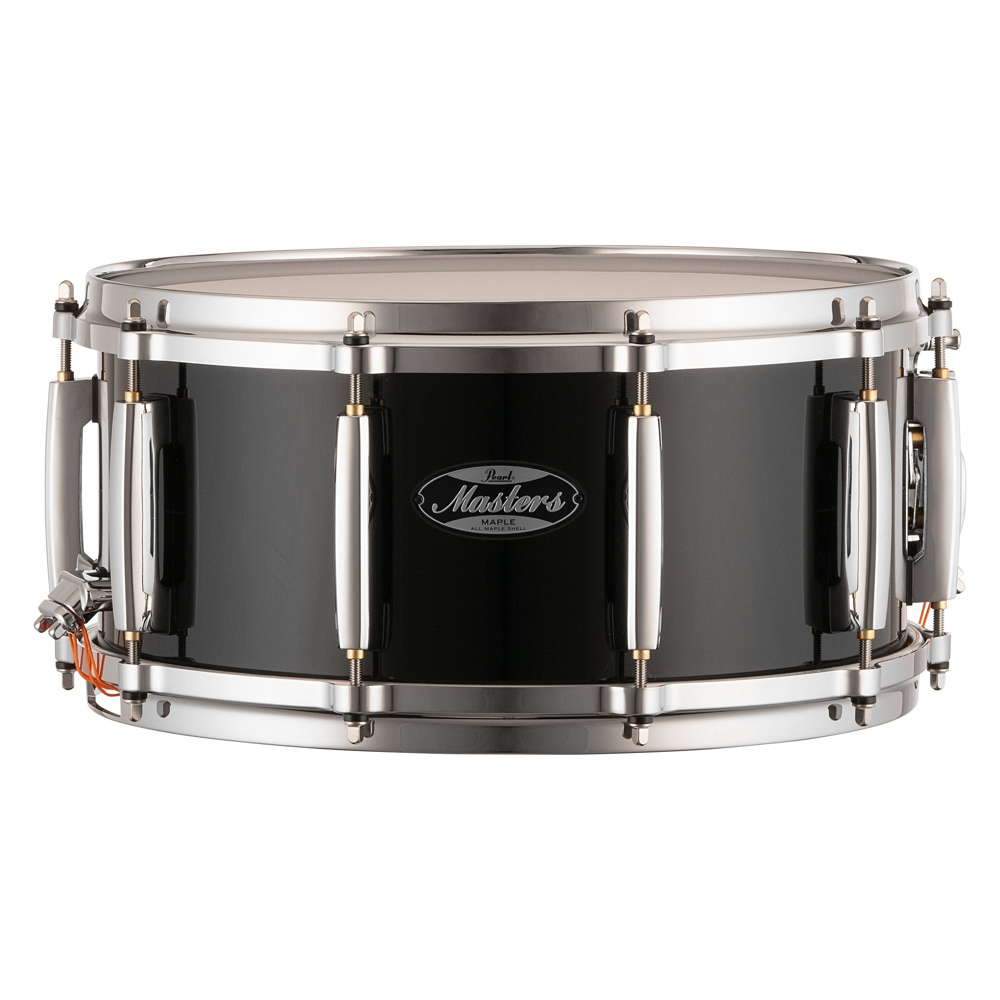 Pearl Masters Maple Snare Drum - 14" x 6.5" - Piano Black - Image 1