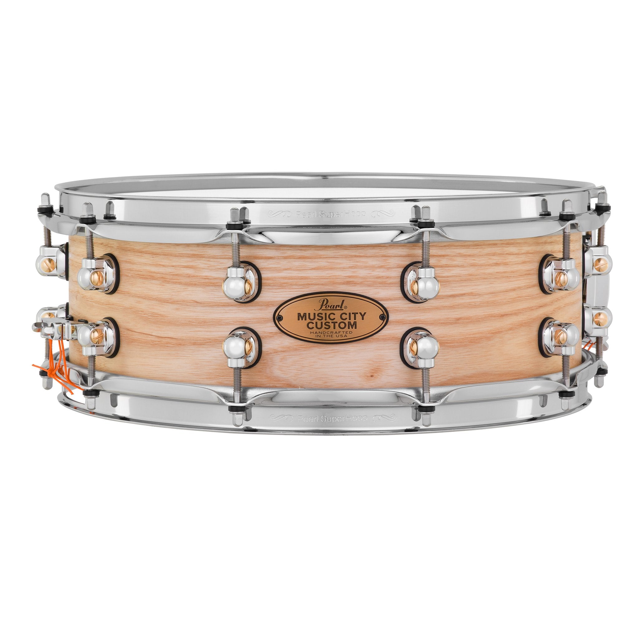 Pearl Music City Custom Solid Ash Natural Finish Snare Drum - 14x5 - Image 1