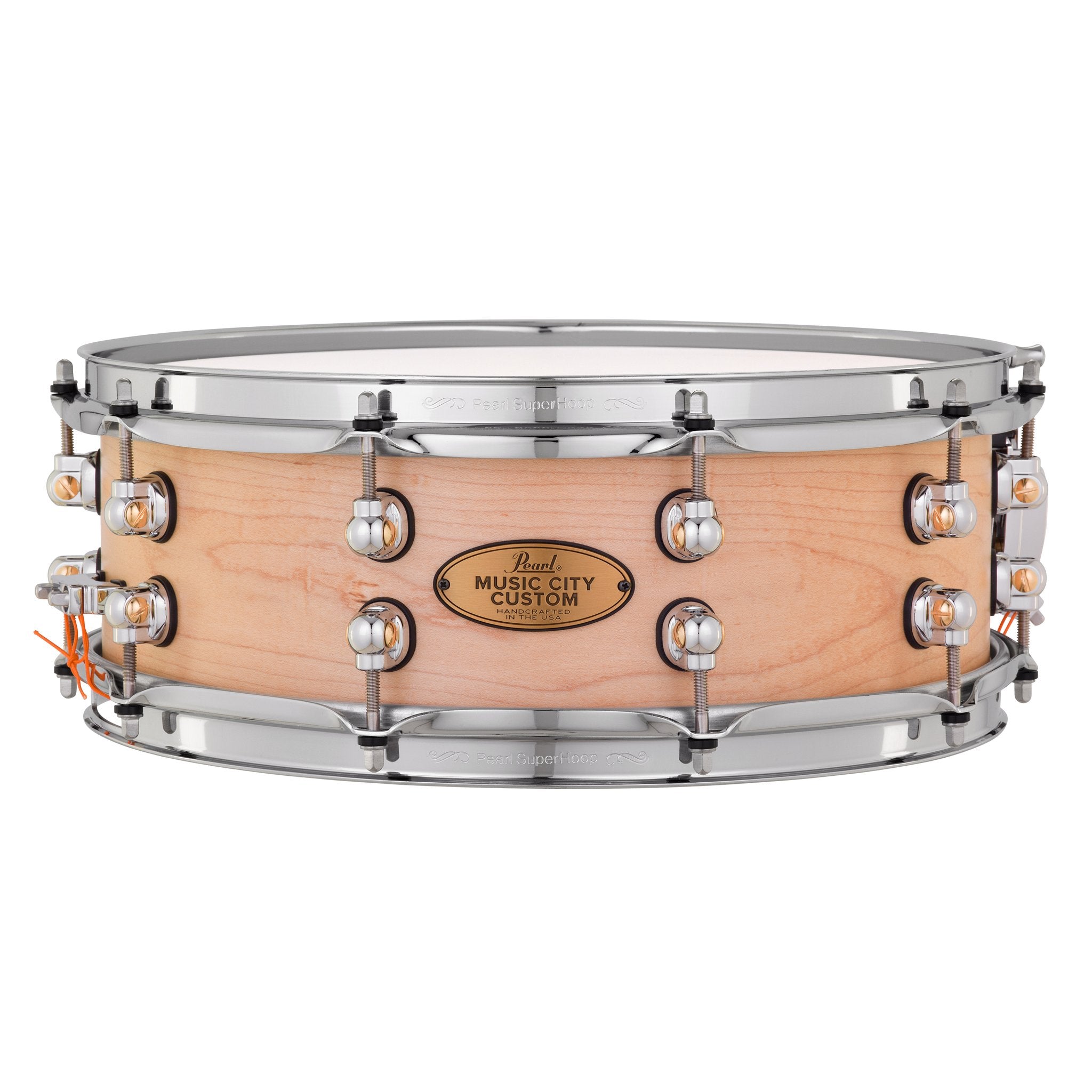 Pearl Music City Custom Solid Maple Natural Finish Snare Drum - 14x5 - Image 1