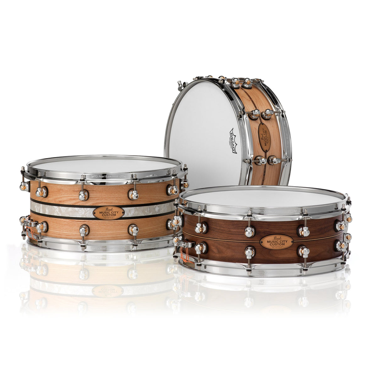 Pearl Music City Custom Solid Maple with Ebony Inlay Snare Drum - 14x5 - Image 2