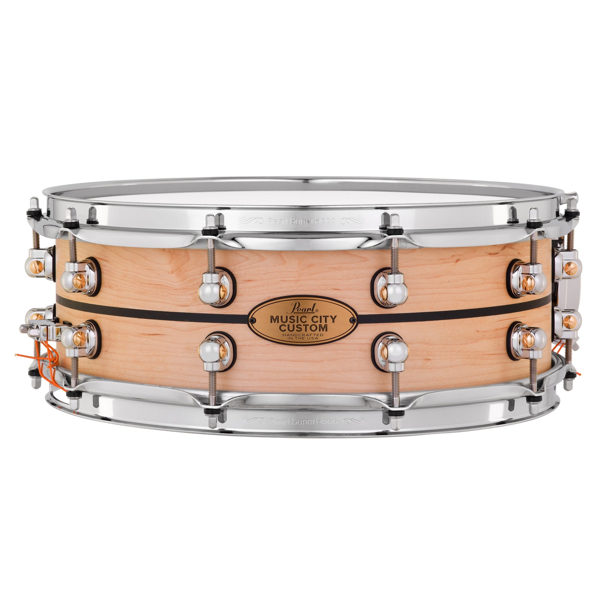 Pearl Music City Custom Solid Maple with Ebony Inlay Snare Drum - 14x5 - Image 1