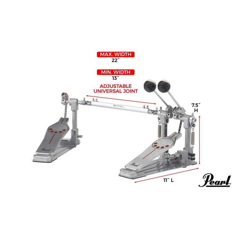 Pearl P932 Longboard Double Bass Pedal Size Details