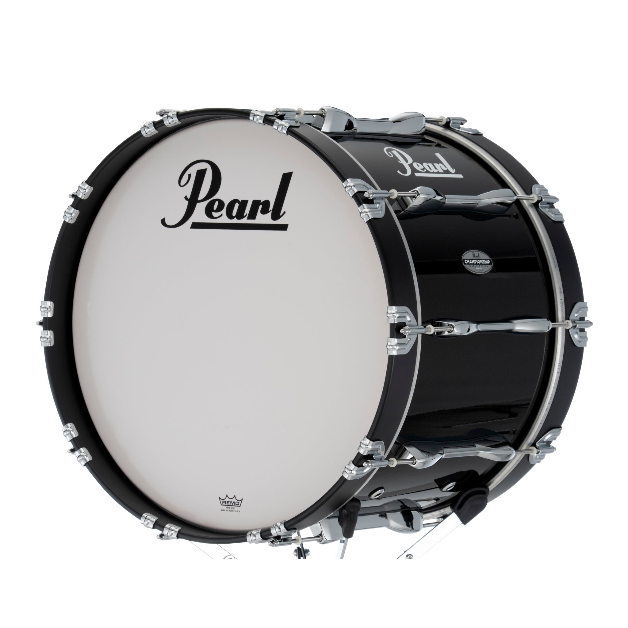 Pearl Championship Marching Bass Drum - Piano Black Lacquer - 18