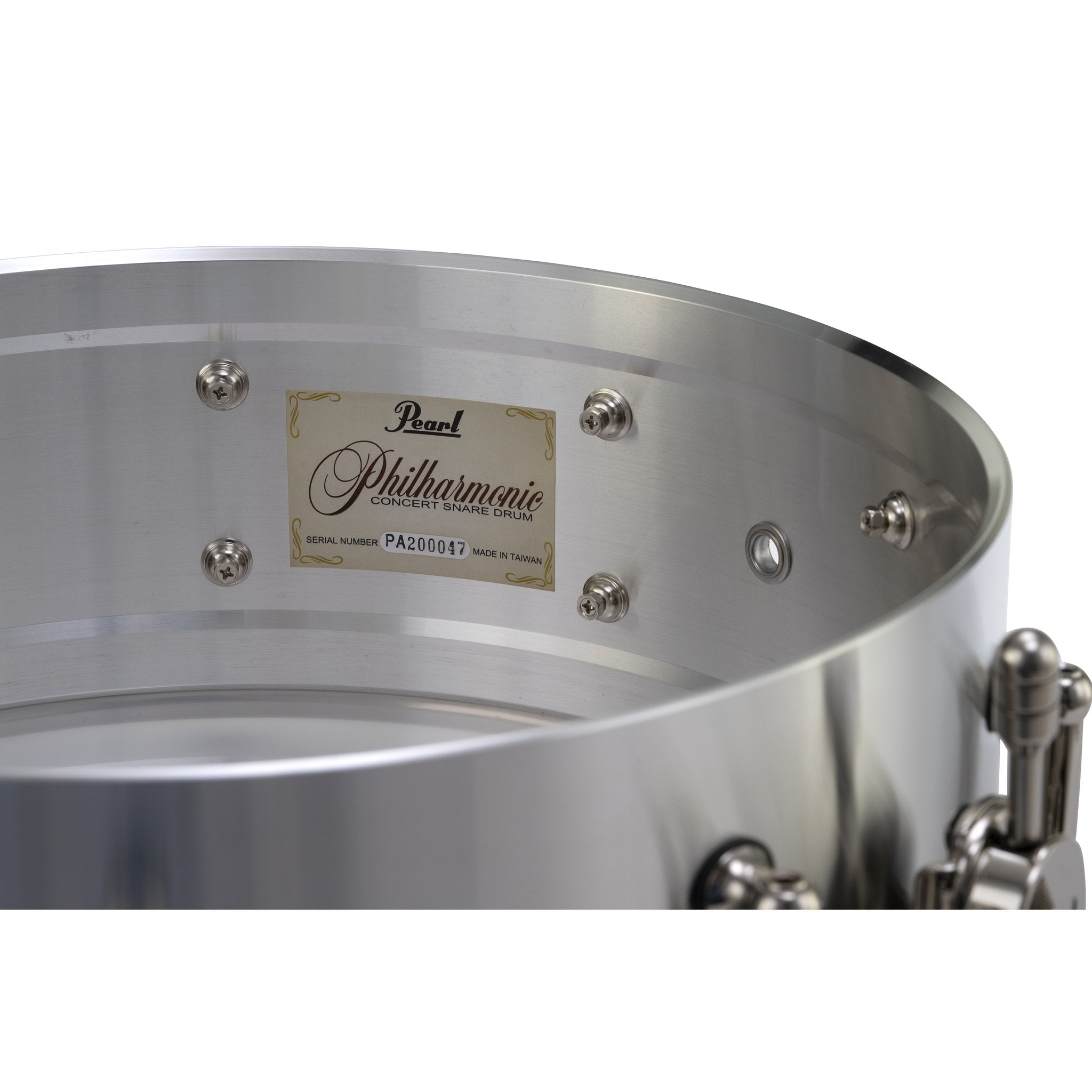 Pearl Philharmonic Cast Aluminum Concert Snare Drum - 14" x 4" - Image 5
