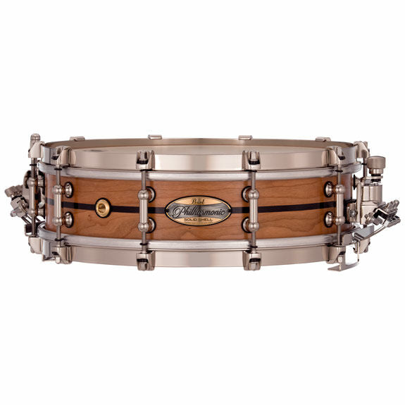 Pearl Philharmonic Concert Snare Drum - Solid Shell Cherry 14x4, Fully Rounded Bearing Edges, Natural (No Inlay)