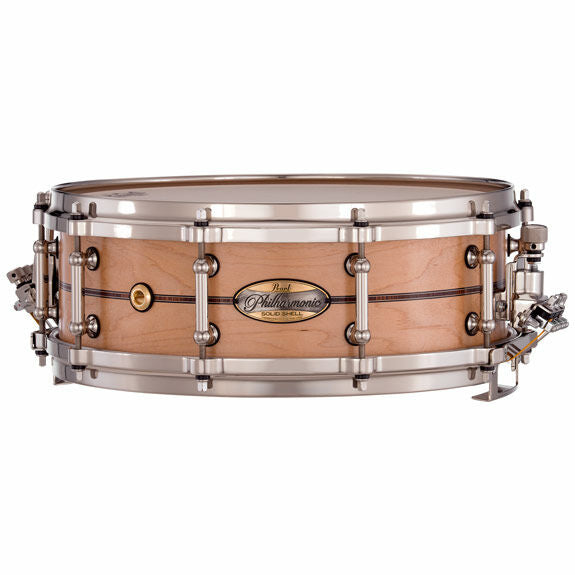 Pearl Philharmonic Concert Snare Drum - Solid Shell Maple 14x5, 45 Degree Bearing Edges, Natural (No Inlay)