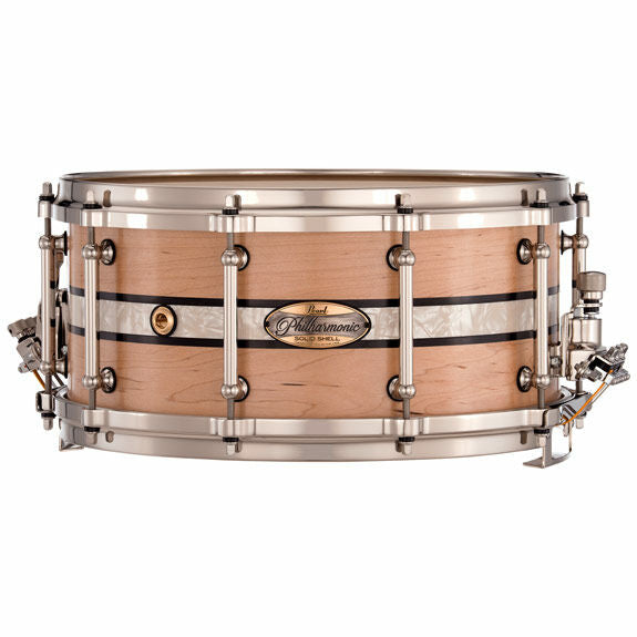 Pearl Philharmonic Concert Snare Drum - Solid Shell Maple 14x6.5, Fully Rounded Bearing Edges, Kingwood Center Inlay