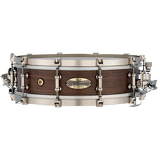 Pearl Philharmonic Solid Shell Walnut Concert Snare Drum - 14" x 4" - 45-degree Bearing Edges - Natural (No Inlay) - Image 1