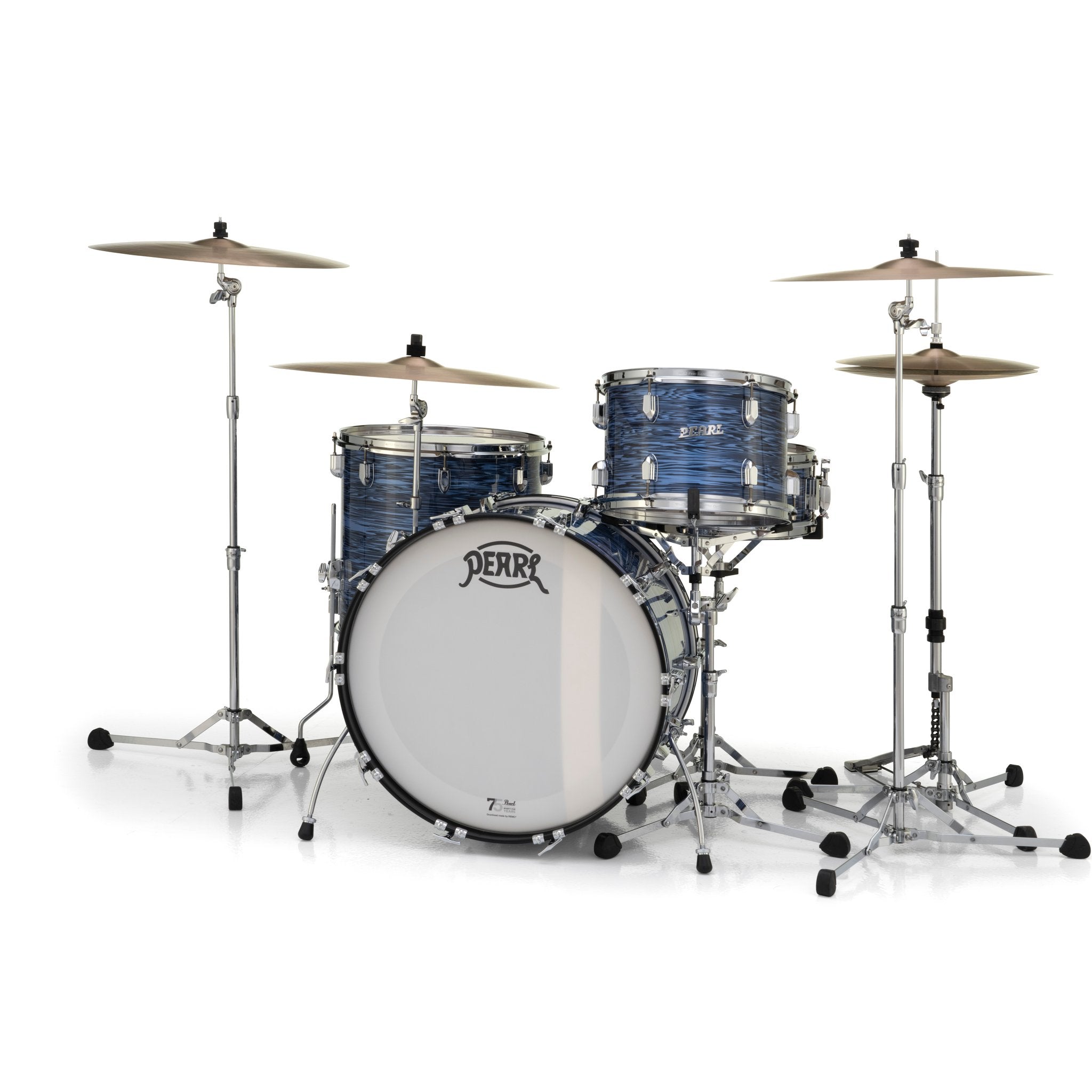 Pearl President Series Deluxe 3-piece Drum Set Shell Pack - 22" Bass Drum - Ocean Ripple - Image 3
