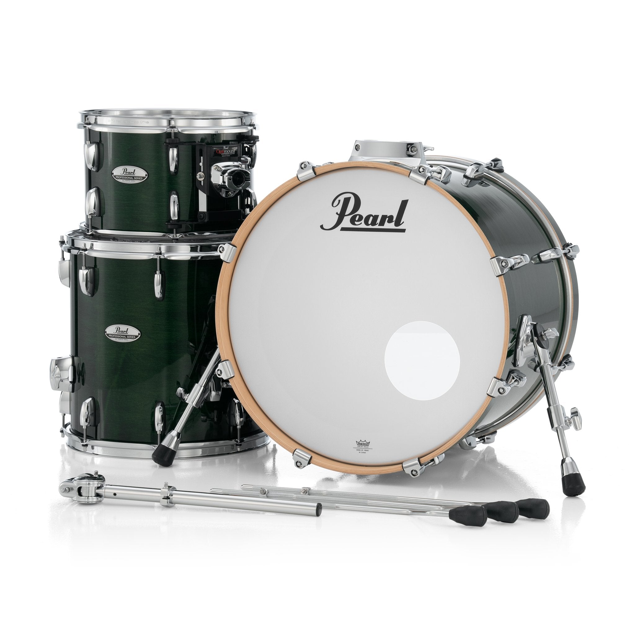 Pearl Professional 3-piece Maple Drum Set Shell Pack - 20" Bass Drum - Emerald Mist - Image 4