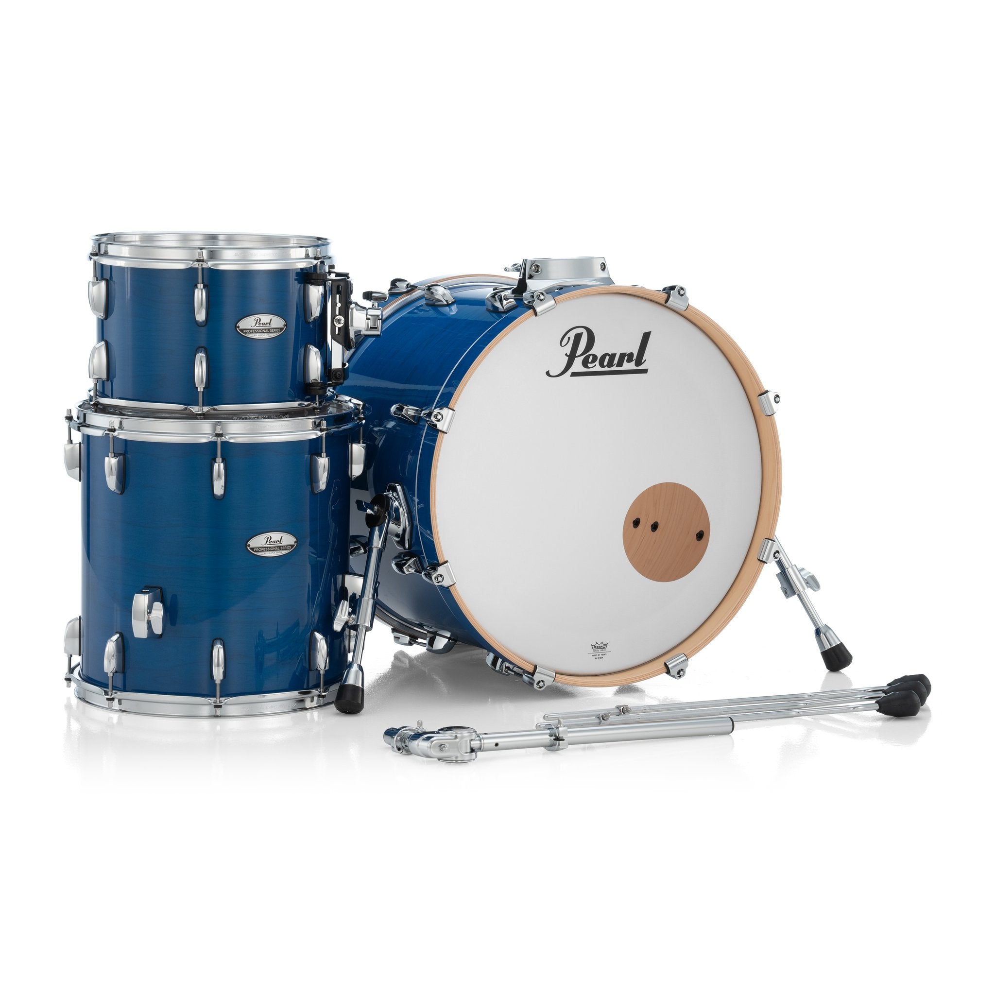 Pearl Professional 3-piece Maple Drum Set Shell Pack - 20" Bass Drum - Sheer Blue - Image 4