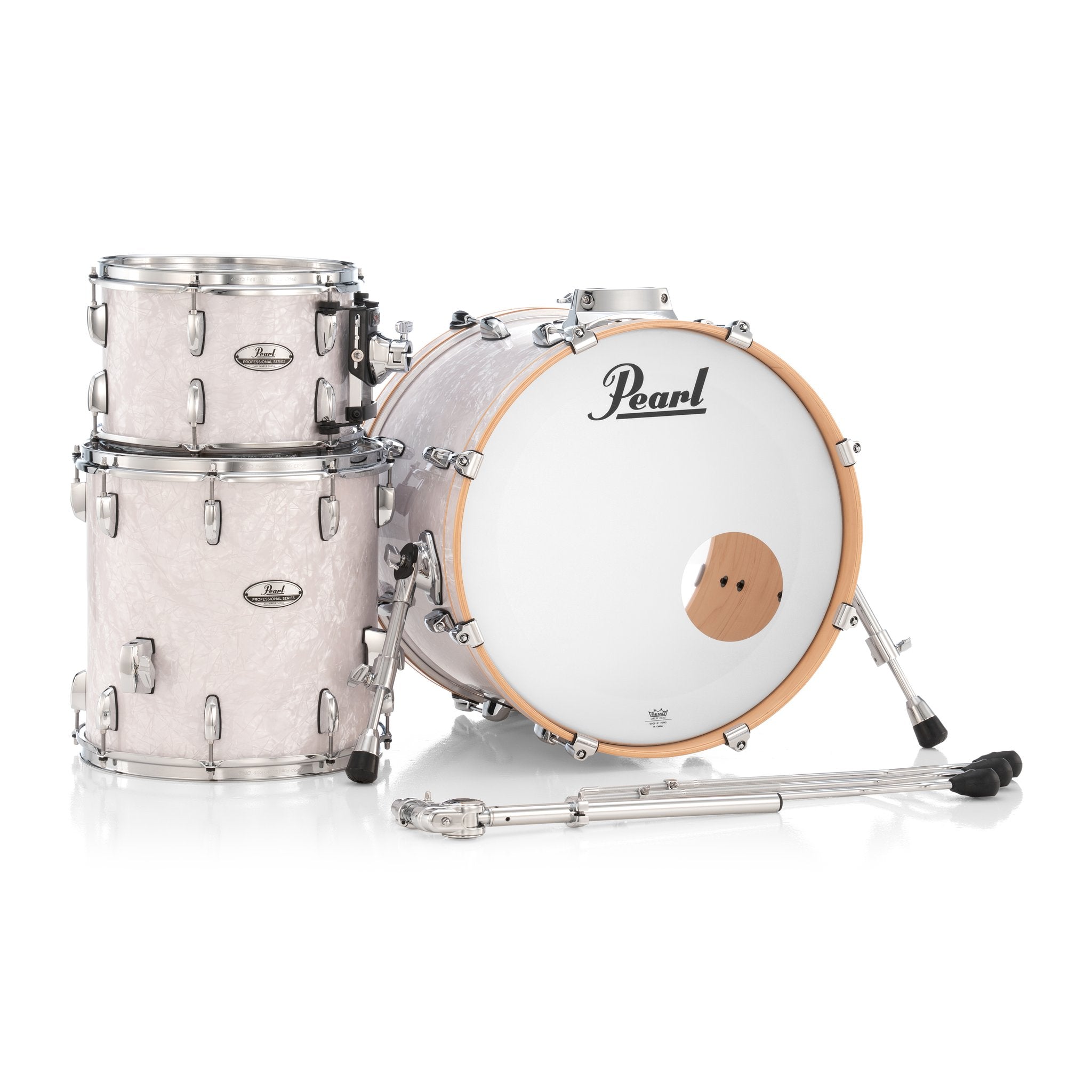 Pearl Professional 3-piece Maple Drum Set Shell Pack - 20" Bass Drum - White Marine Pearl - Image 10