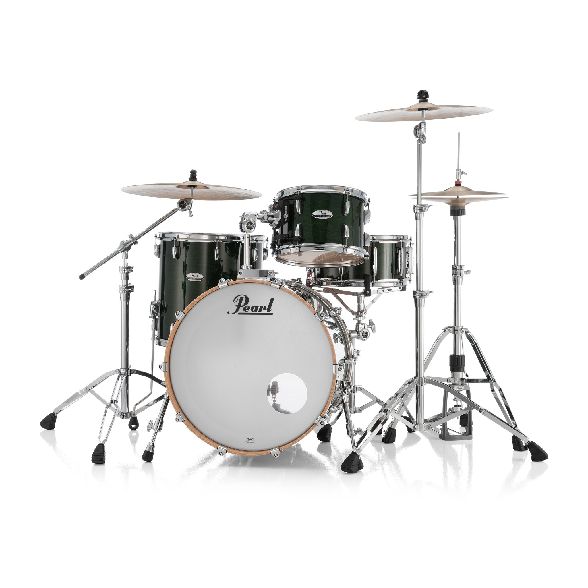 Pearl Professional 3-piece Maple Drum Set Shell Pack - 22" Bass Drum - Emerald Mist - Image 10