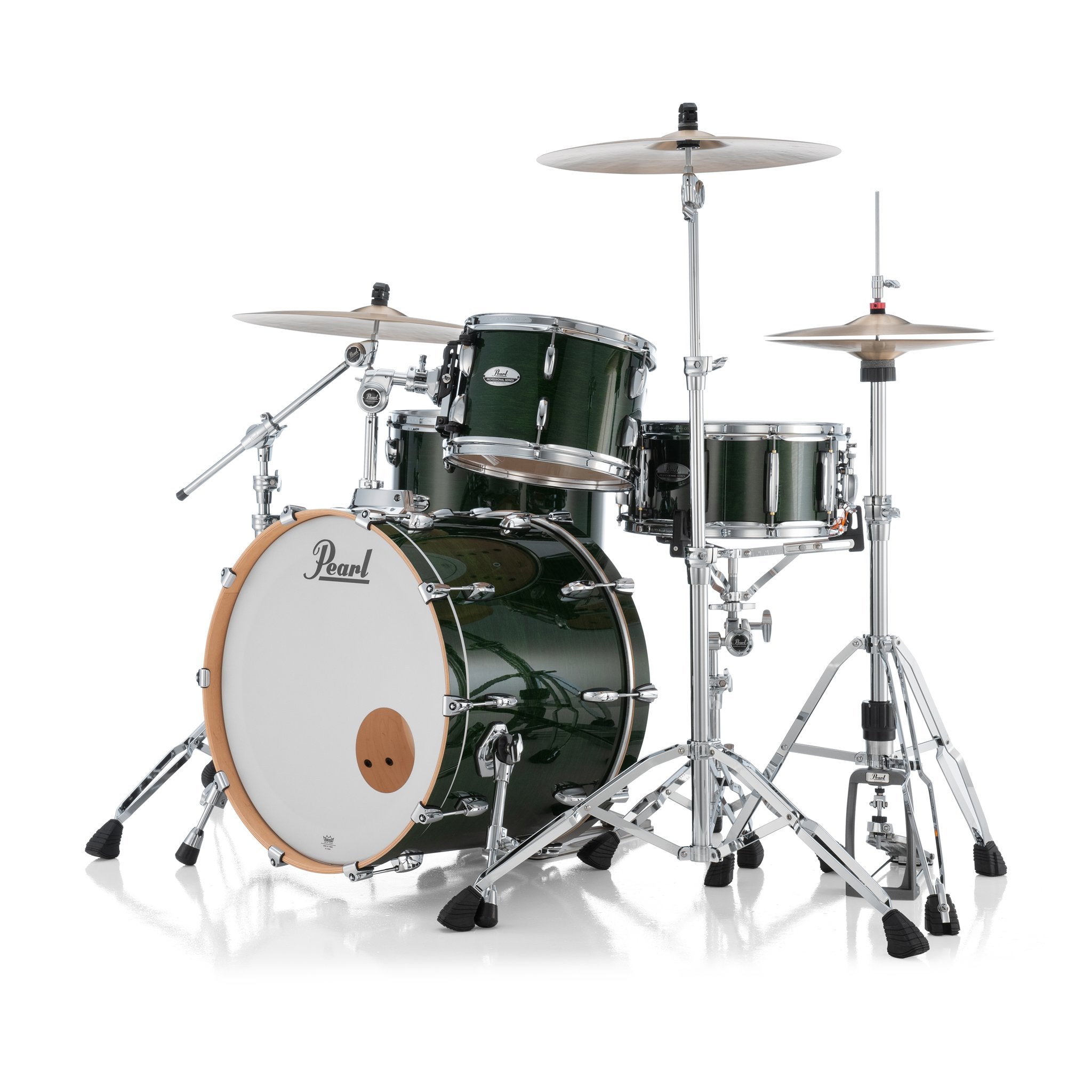 Pearl Professional 3-piece Maple Drum Set Shell Pack - 22" Bass Drum - Emerald Mist - Image 3