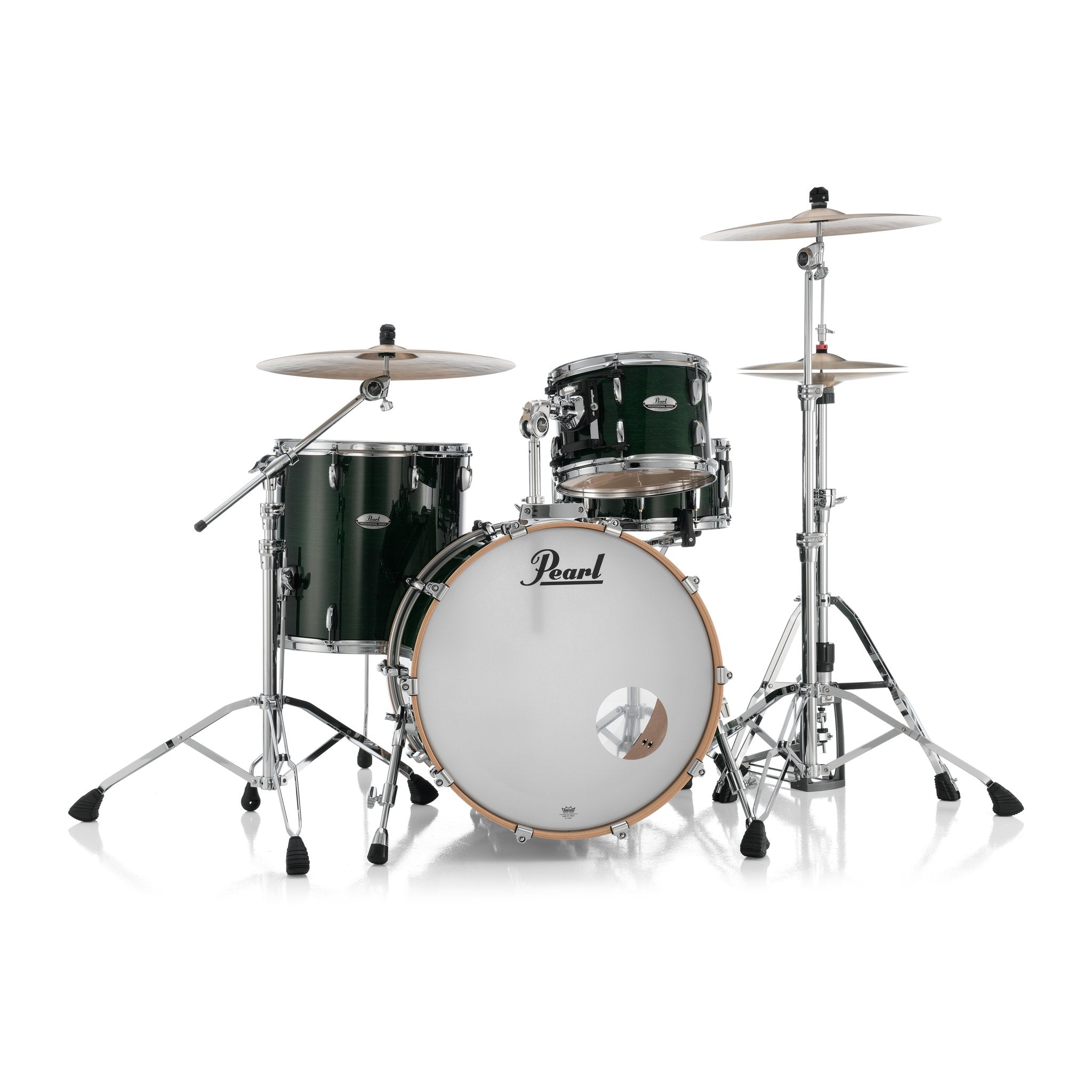 Pearl Professional 3-piece Maple Drum Set Shell Pack - 22" Bass Drum - Emerald Mist - Image 6