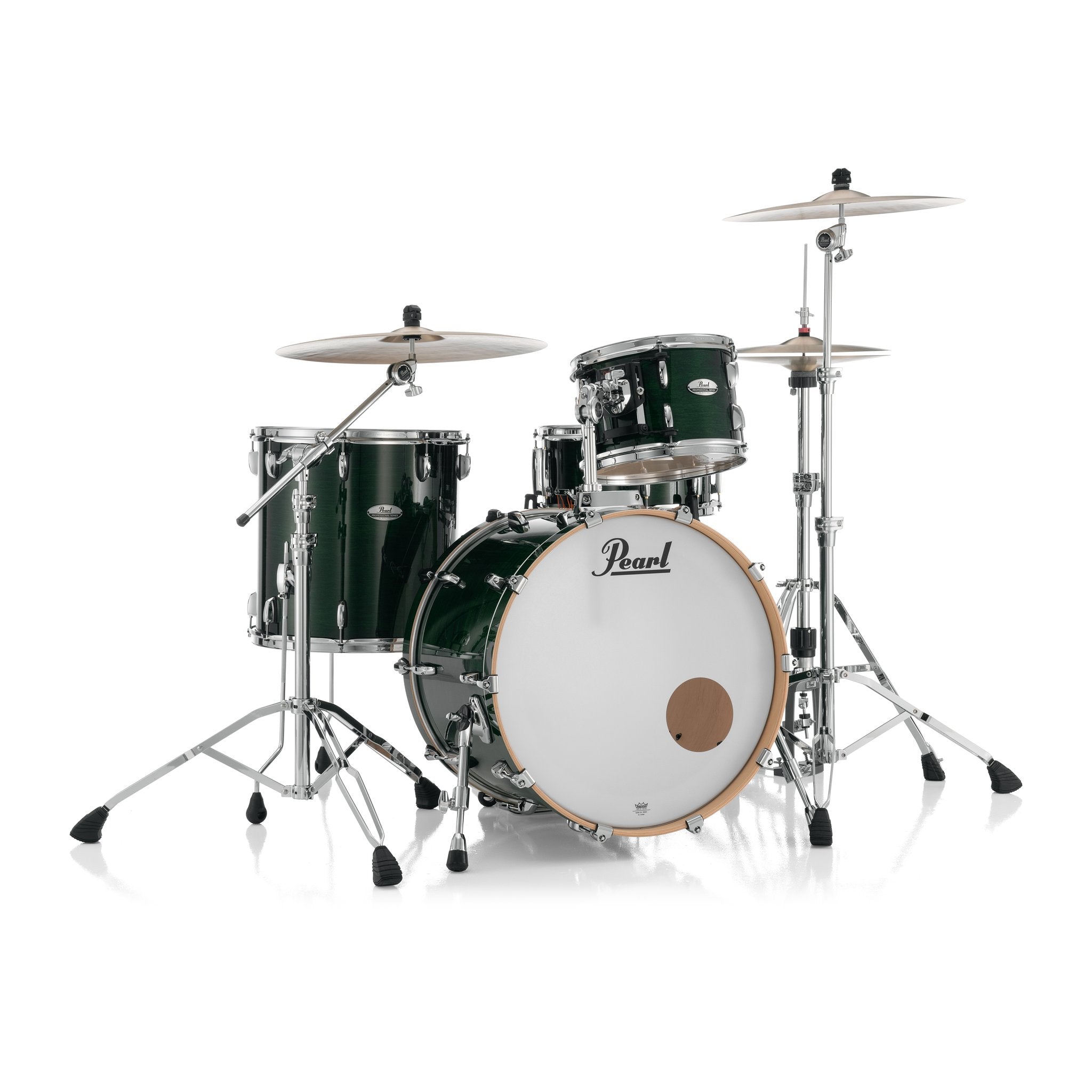 Pearl Professional 3-piece Maple Drum Set Shell Pack - 22" Bass Drum - Emerald Mist - Image 8