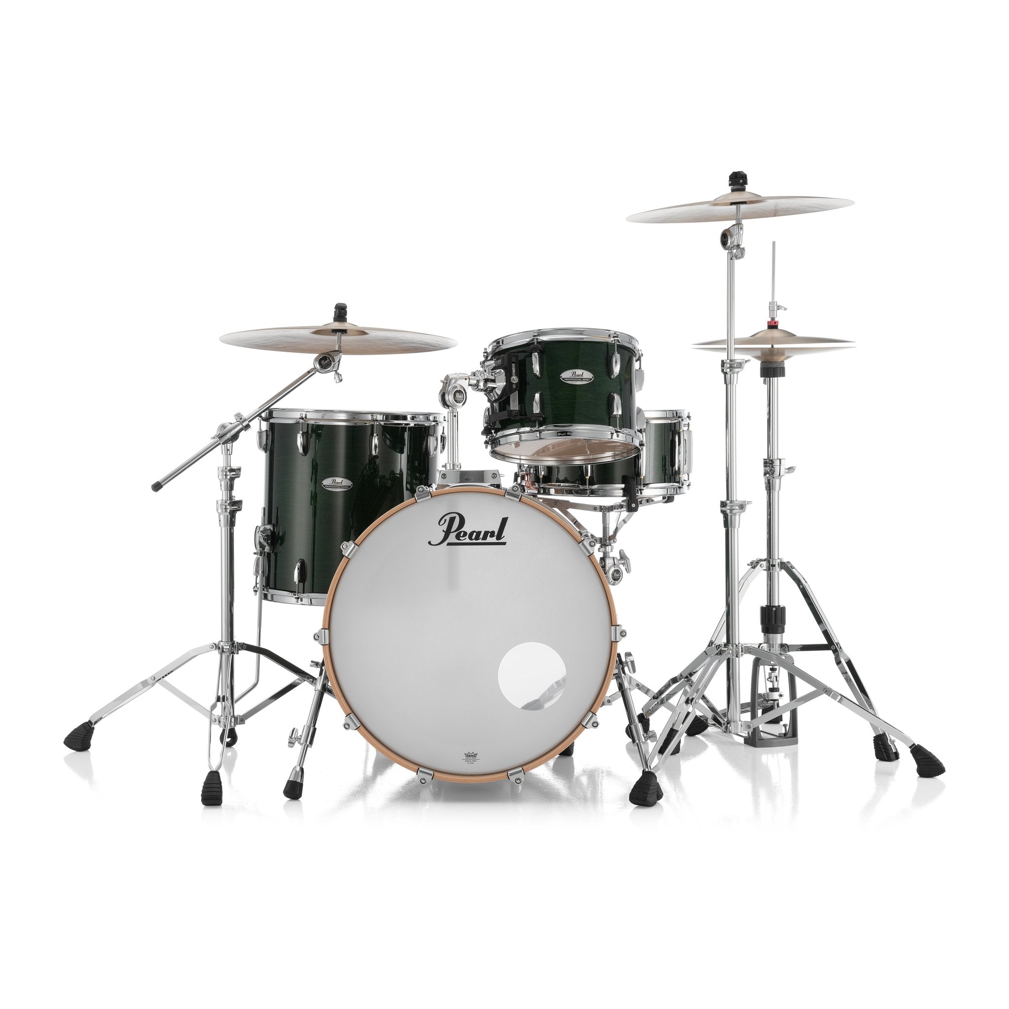 Pearl Professional 3-piece Maple Drum Set Shell Pack - 22" Bass Drum - Emerald Mist - Image 9