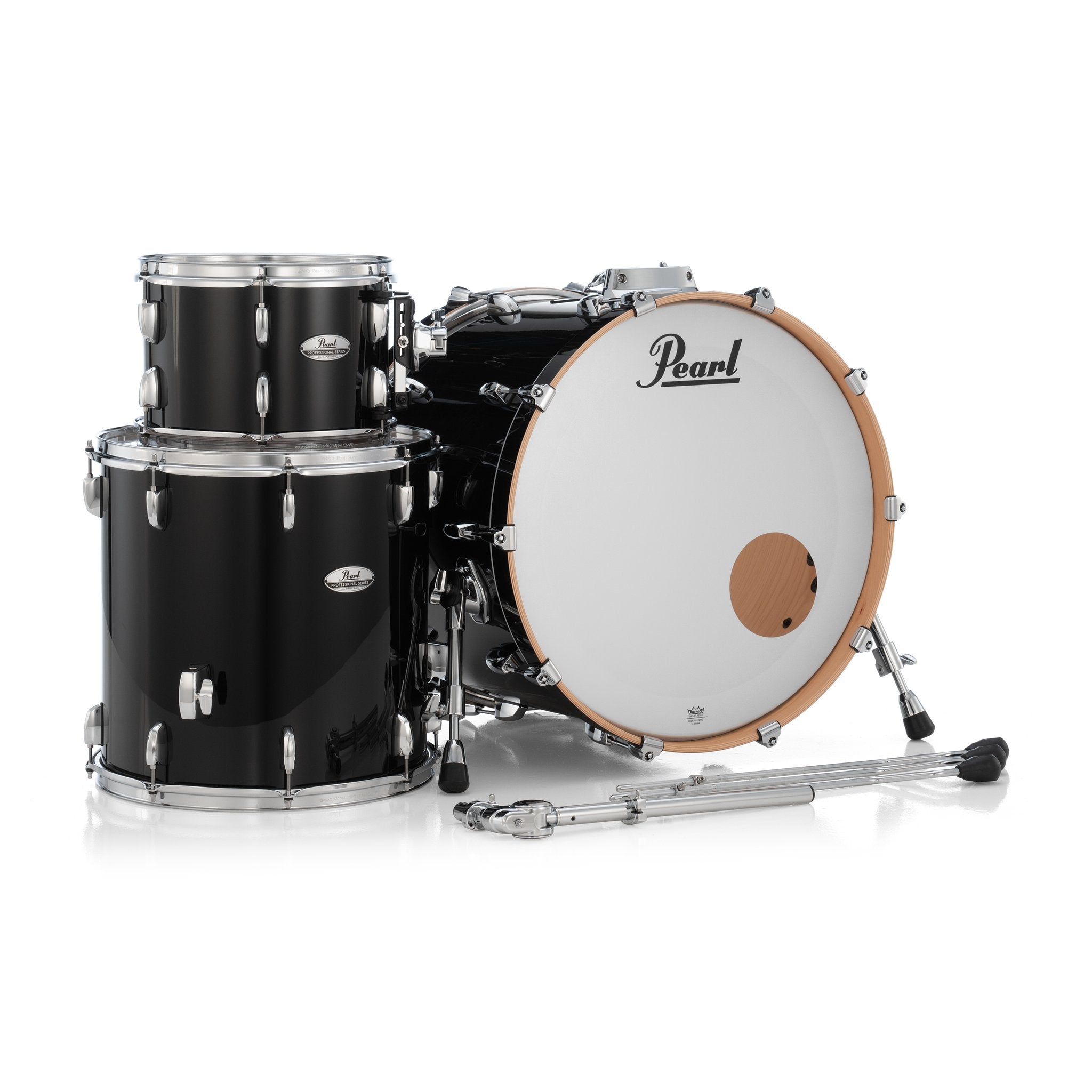 Pearl Professional 3-piece Maple Drum Set Shell Pack - 22" Bass Drum - Piano Black - Image 3