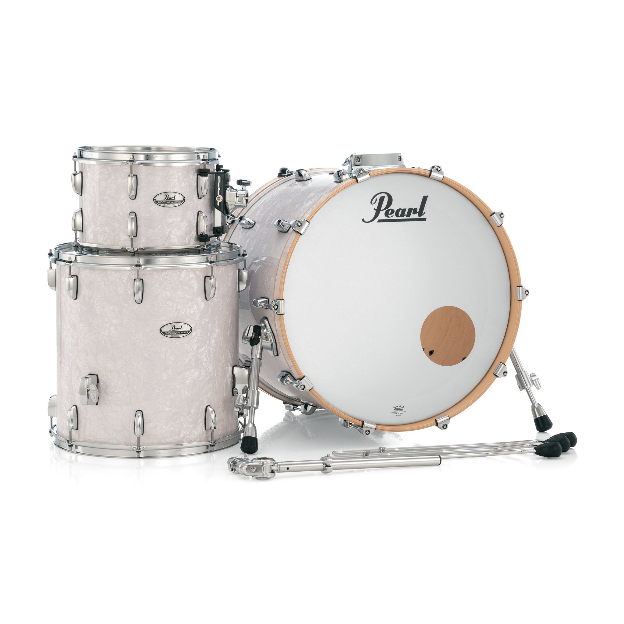 Pearl Professional 3-piece Maple Drum Set Shell Pack - 22" Bass Drum - White Marine Pearl - Image 10