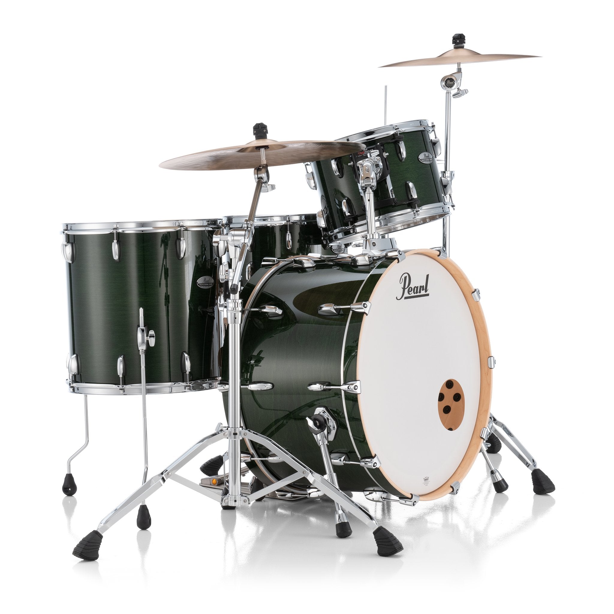 Pearl Professional 3-piece Maple Drum Set Shell Pack - 24" Bass Drum - Emerald Mist - Image 2