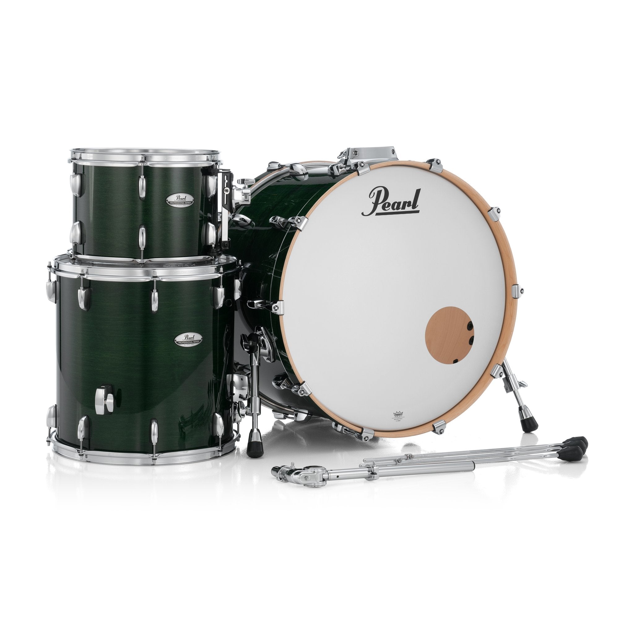 Pearl Professional 3-piece Maple Drum Set Shell Pack - 24" Bass Drum - Emerald Mist - Image 4