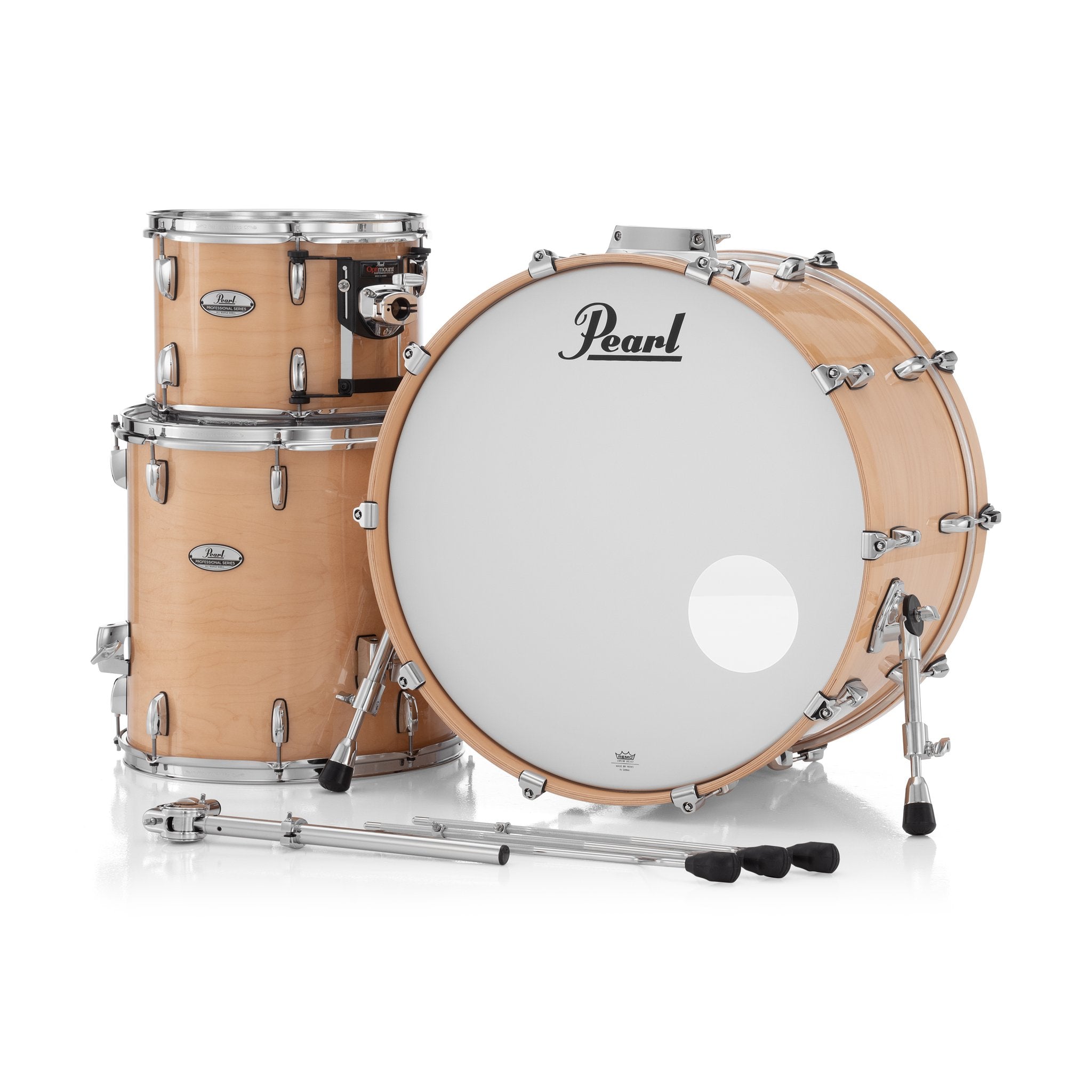 Pearl Professional 3-piece Maple Drum Set Shell Pack - 24" Bass Drum - Natural Maple - Image 4