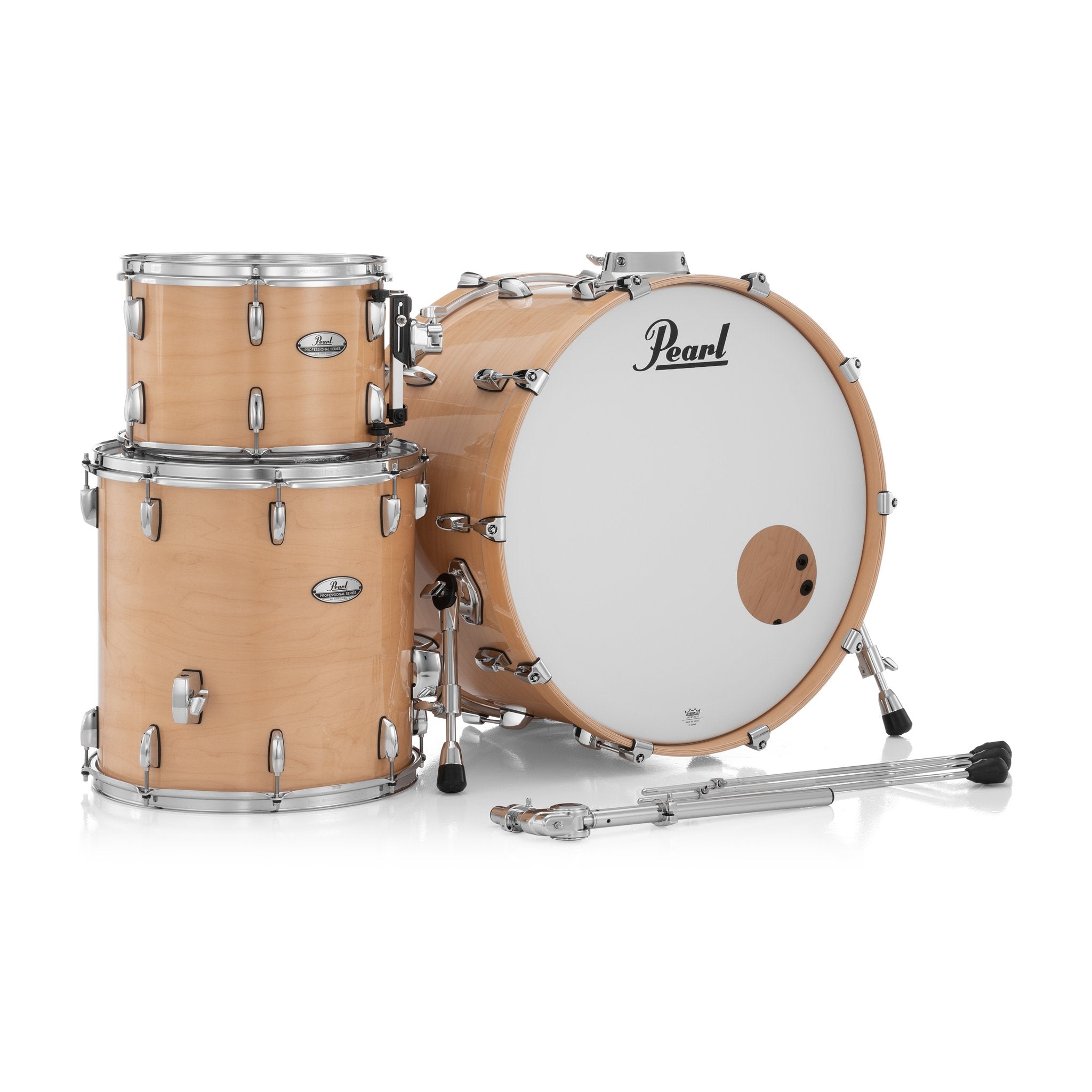 Pearl Professional 3-piece Maple Drum Set Shell Pack - 24" Bass Drum - Natural Maple - Image 9
