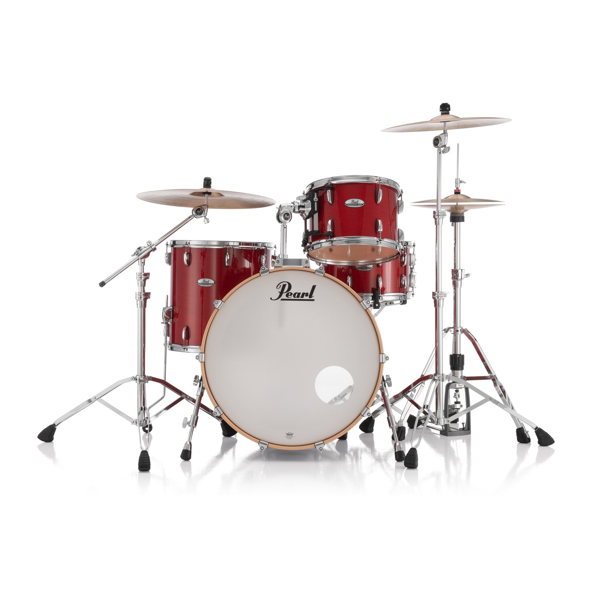 Pearl Professional 3-piece Maple Drum Set Shell Pack - 24" Bass Drum - Sequoia Red - Image 2