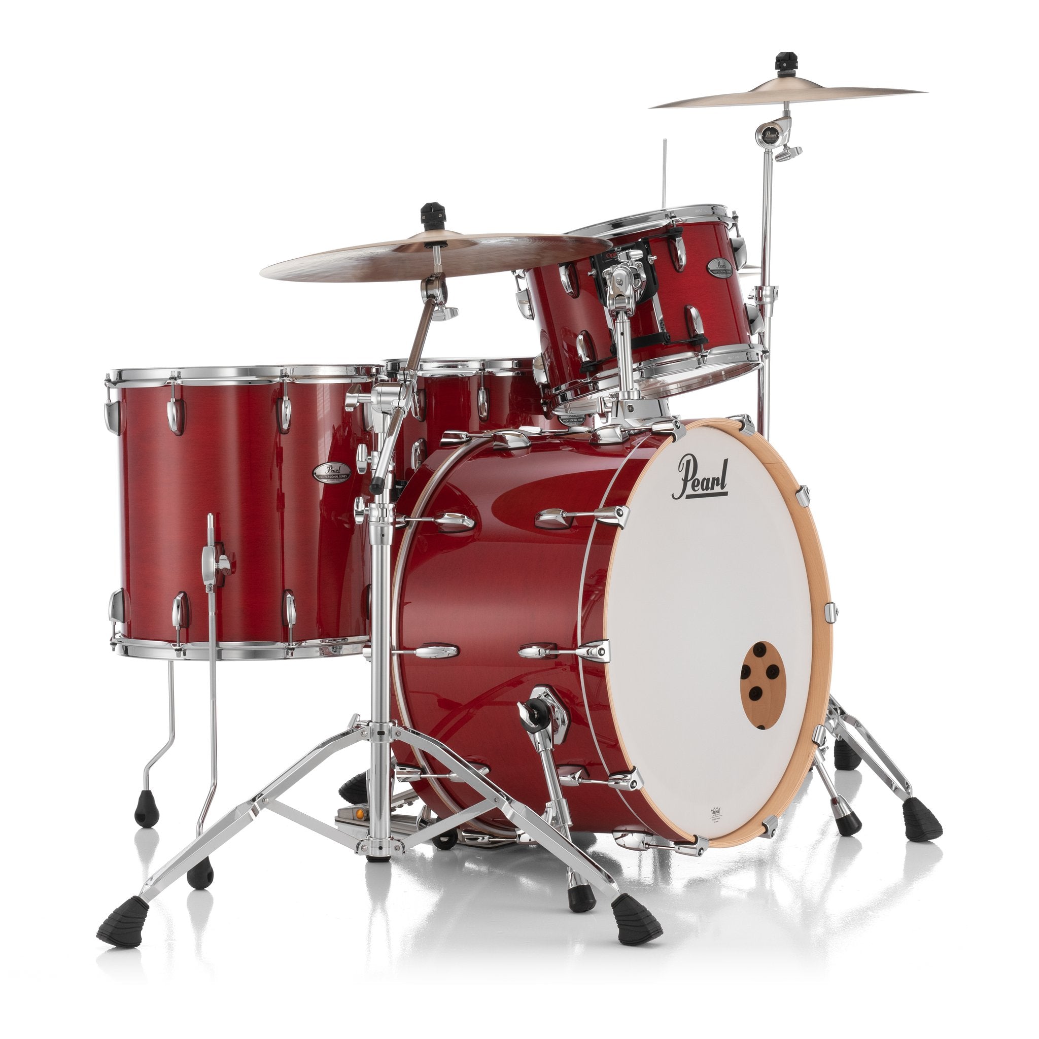 Pearl Professional 3-piece Maple Drum Set Shell Pack - 24" Bass Drum - Sequoia Red - Image 3