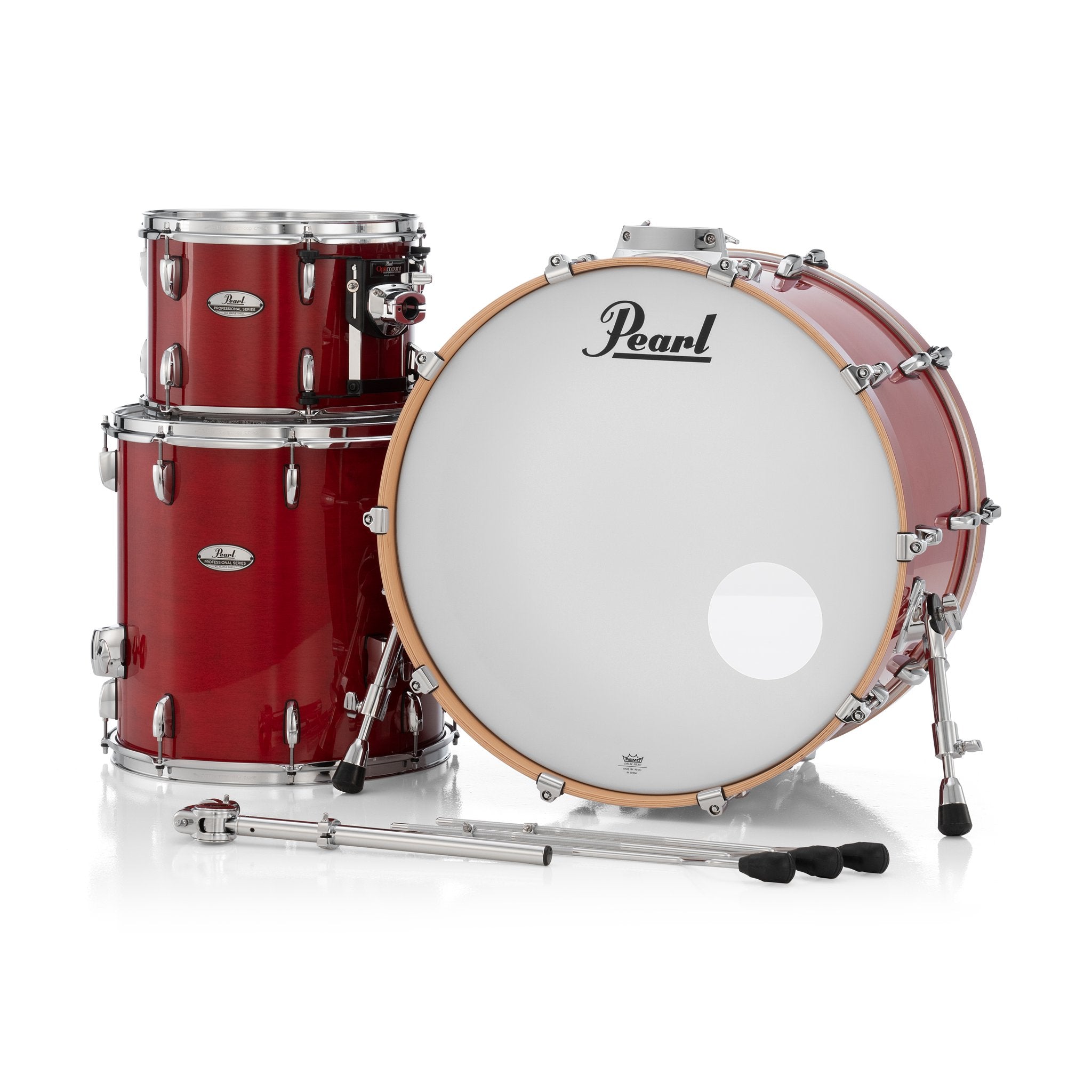 Pearl Professional 3-piece Maple Drum Set Shell Pack - 24" Bass Drum - Sequoia Red - Image 8