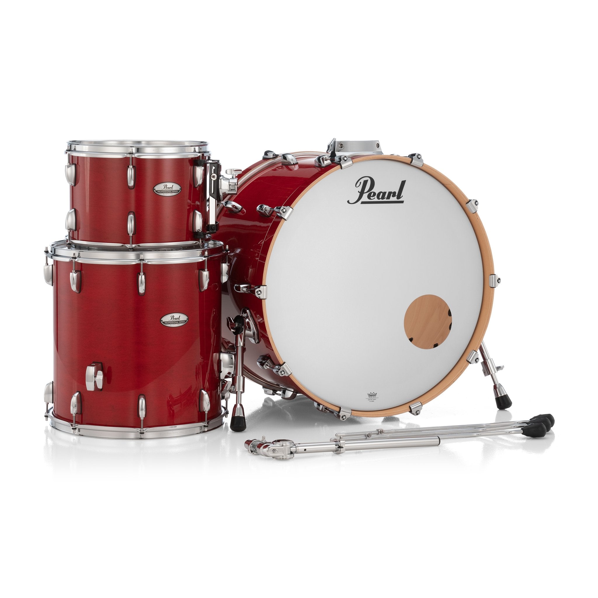Pearl Professional 3-piece Maple Drum Set Shell Pack - 24" Bass Drum - Sequoia Red - Image 9