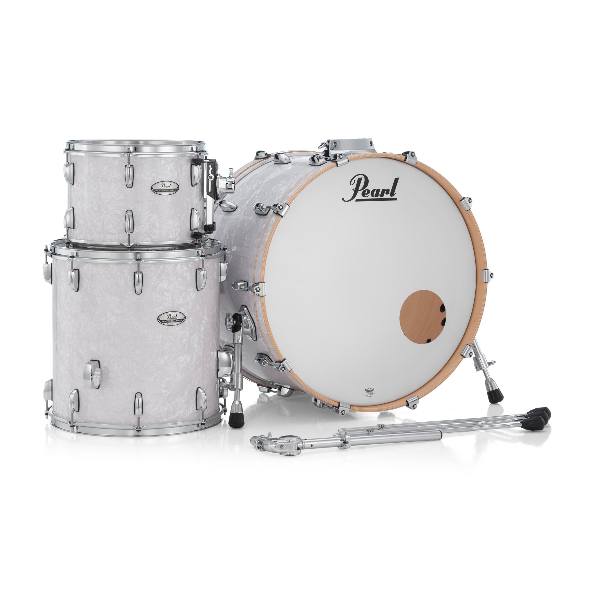 Pearl Professional 3-piece Maple Drum Set Shell Pack - 24" Bass Drum - White Marine Pearl - Image 3