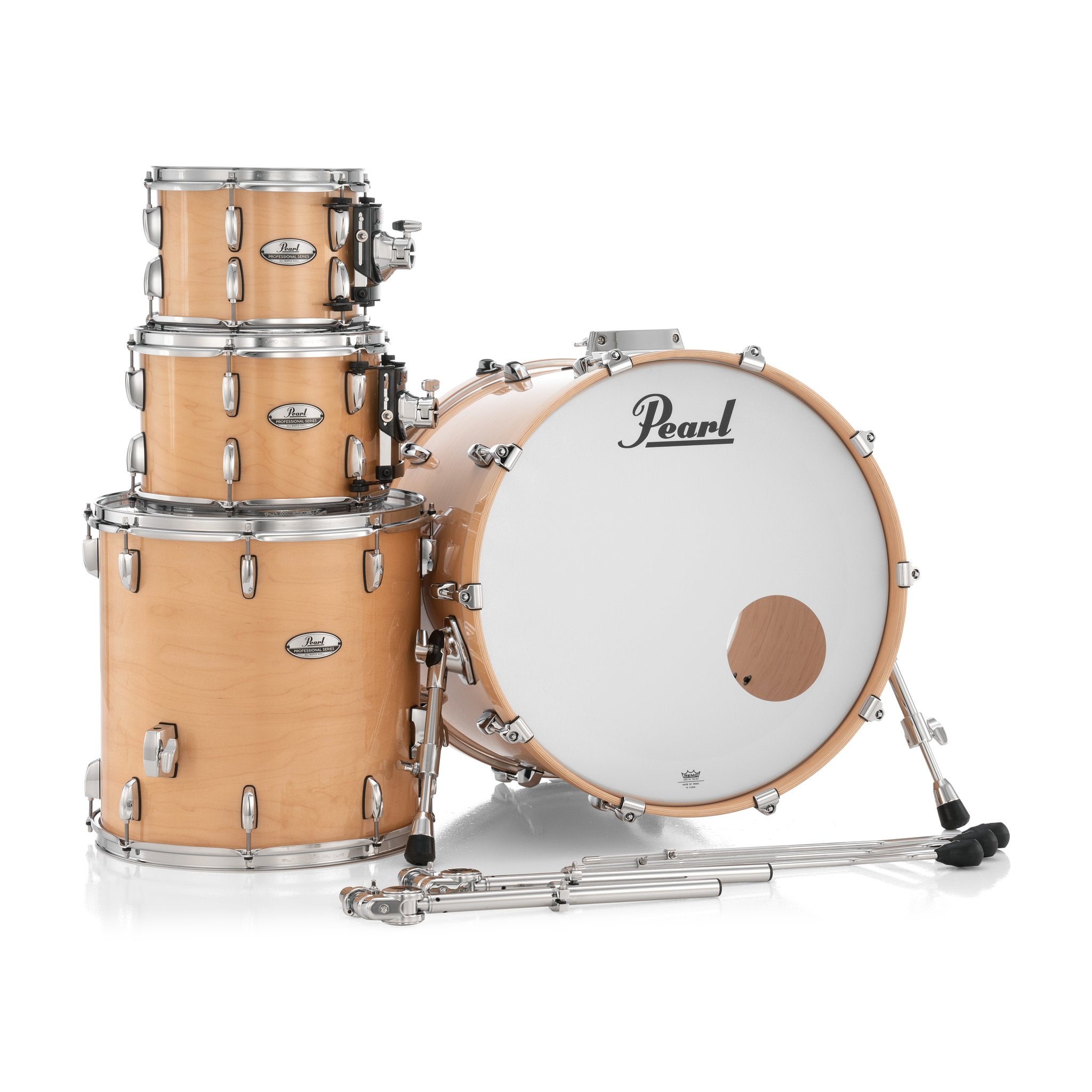 Pearl Professional 4-piece Maple Drum Set Shell Pack - 22" Bass Drum - Natural Maple - Image 9