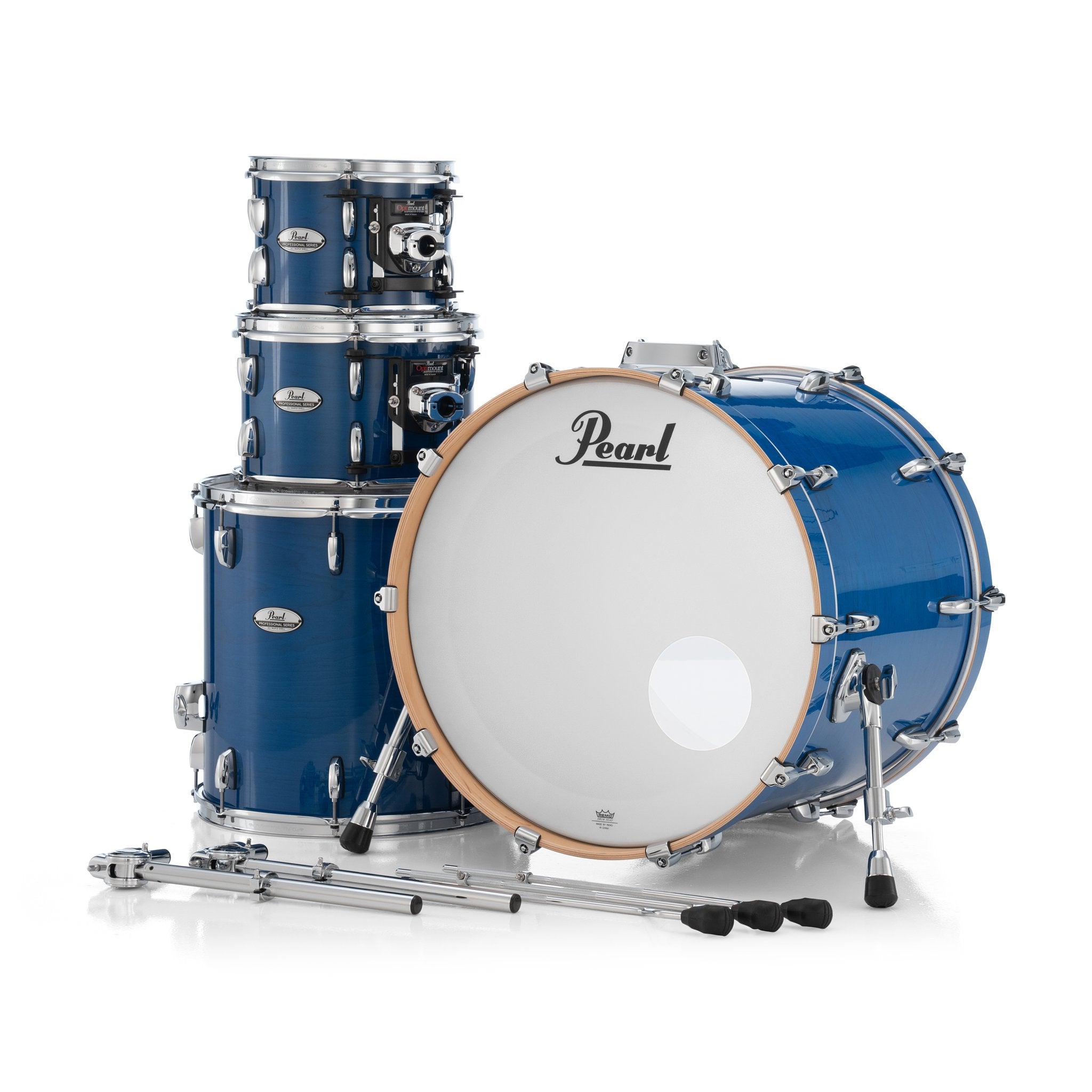 Pearl Professional 4-piece Maple Drum Set Shell Pack - 22" Bass Drum - Sheer Blue - Image 2