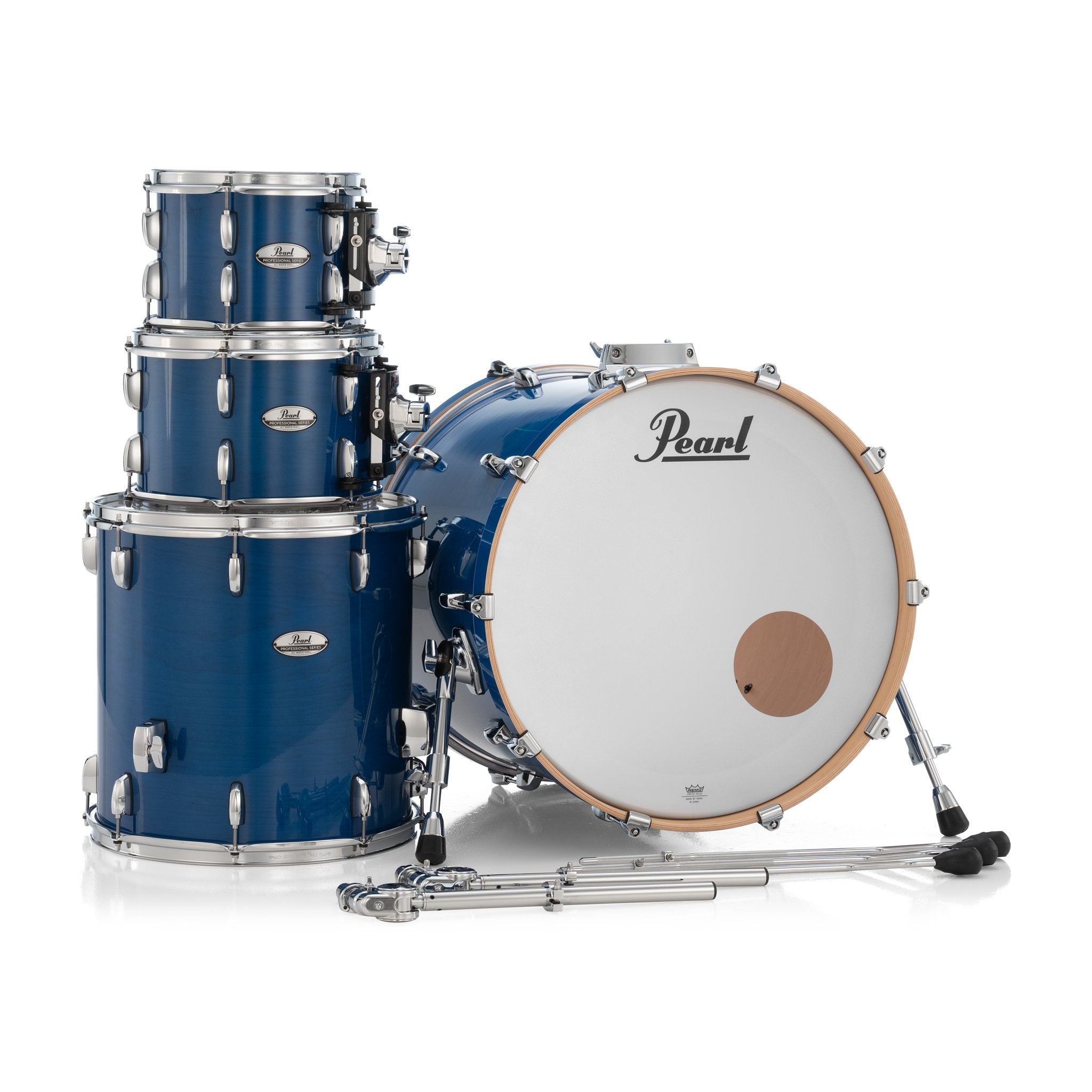 Pearl Professional 4-piece Maple Drum Set Shell Pack - 22" Bass Drum - Sheer Blue - Image 3