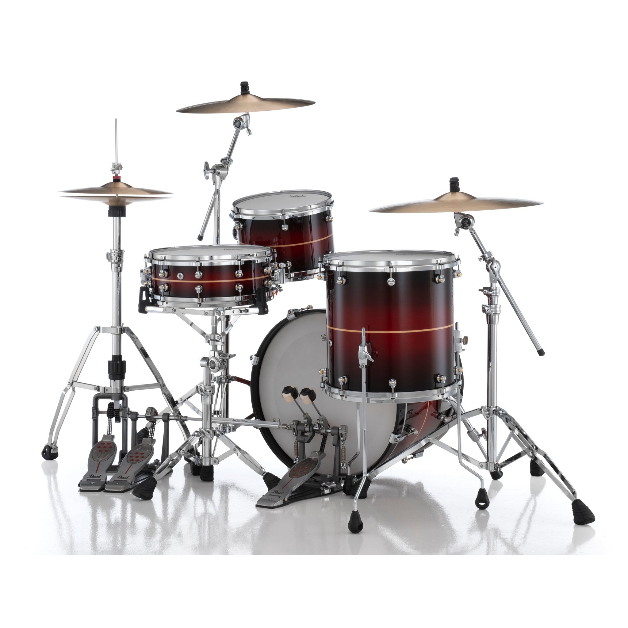 Pearl Reference One 3-piece Drum Set Shell Pack - 20" Bass Drum - 7/8" Tom Mount - Natural Banded Redburst - Image 5