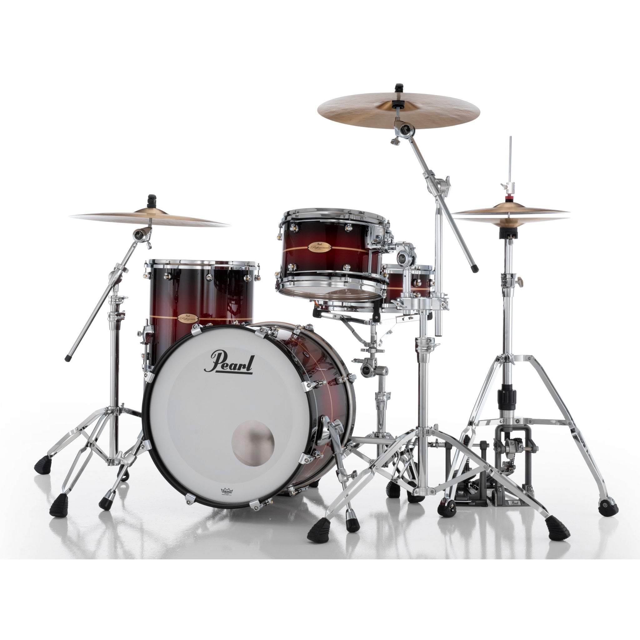 Pearl Reference One 3-piece Drum Set Shell Pack - 20" Bass Drum - 7/8" Tom Mount - Natural Banded Redburst - Image 1