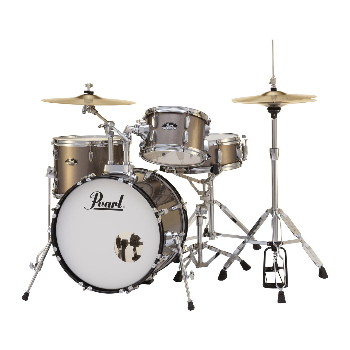 Pearl Roadshow 4-piece Bop Drum Set with Hardware and Cymbals - 18" Bass Drum - Bronze - Image 2