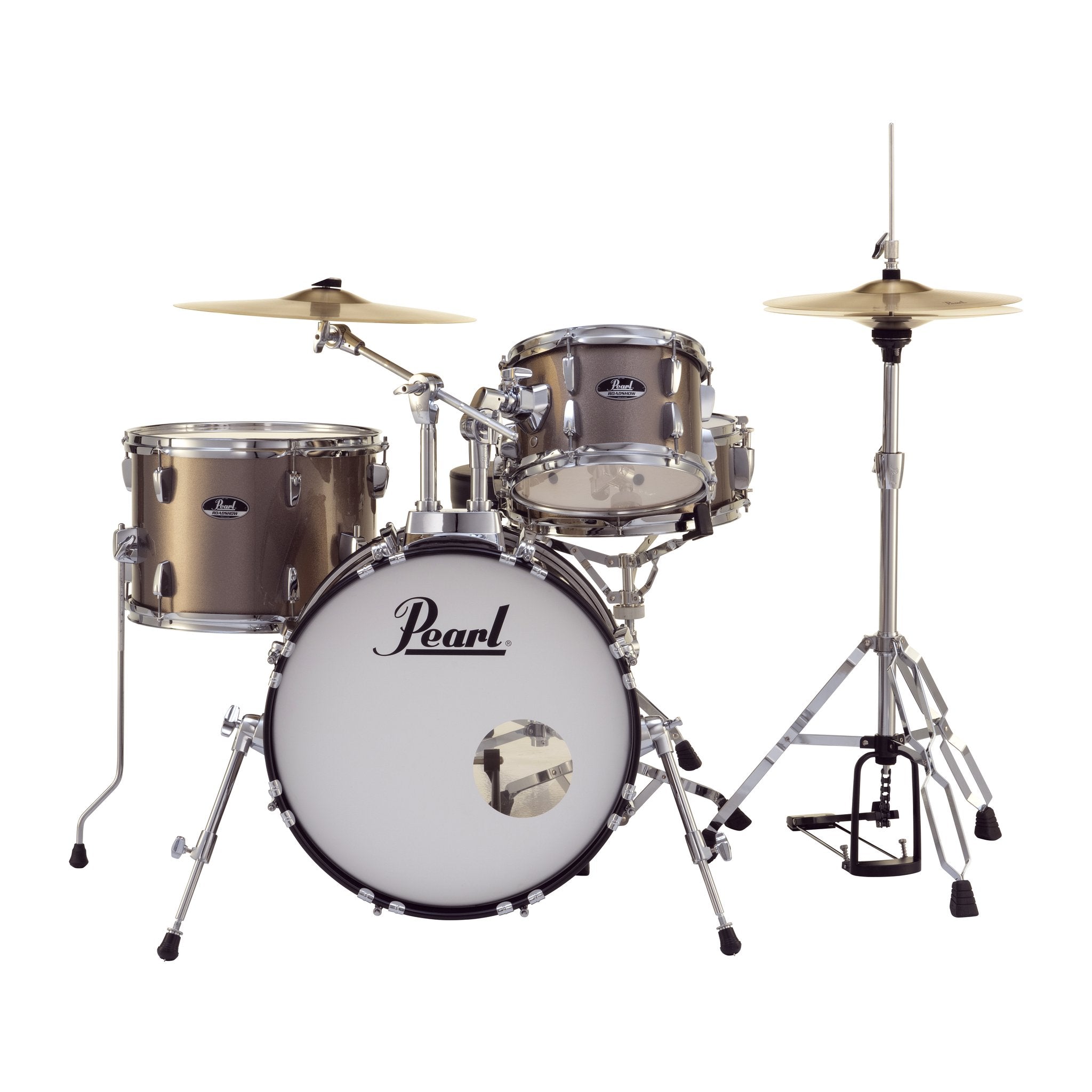 Pearl Roadshow 4-piece Bop Drum Set with Hardware and Cymbals - 18" Bass Drum - Bronze - Image 3