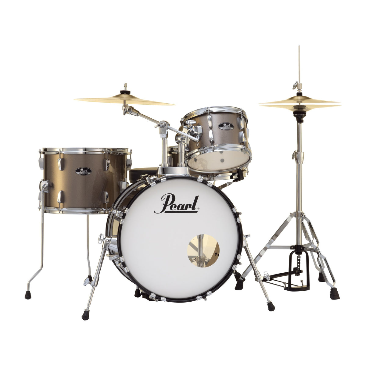 Pearl Roadshow 4-piece Bop Drum Set with Hardware and Cymbals - 18" Bass Drum - Bronze - Image 4