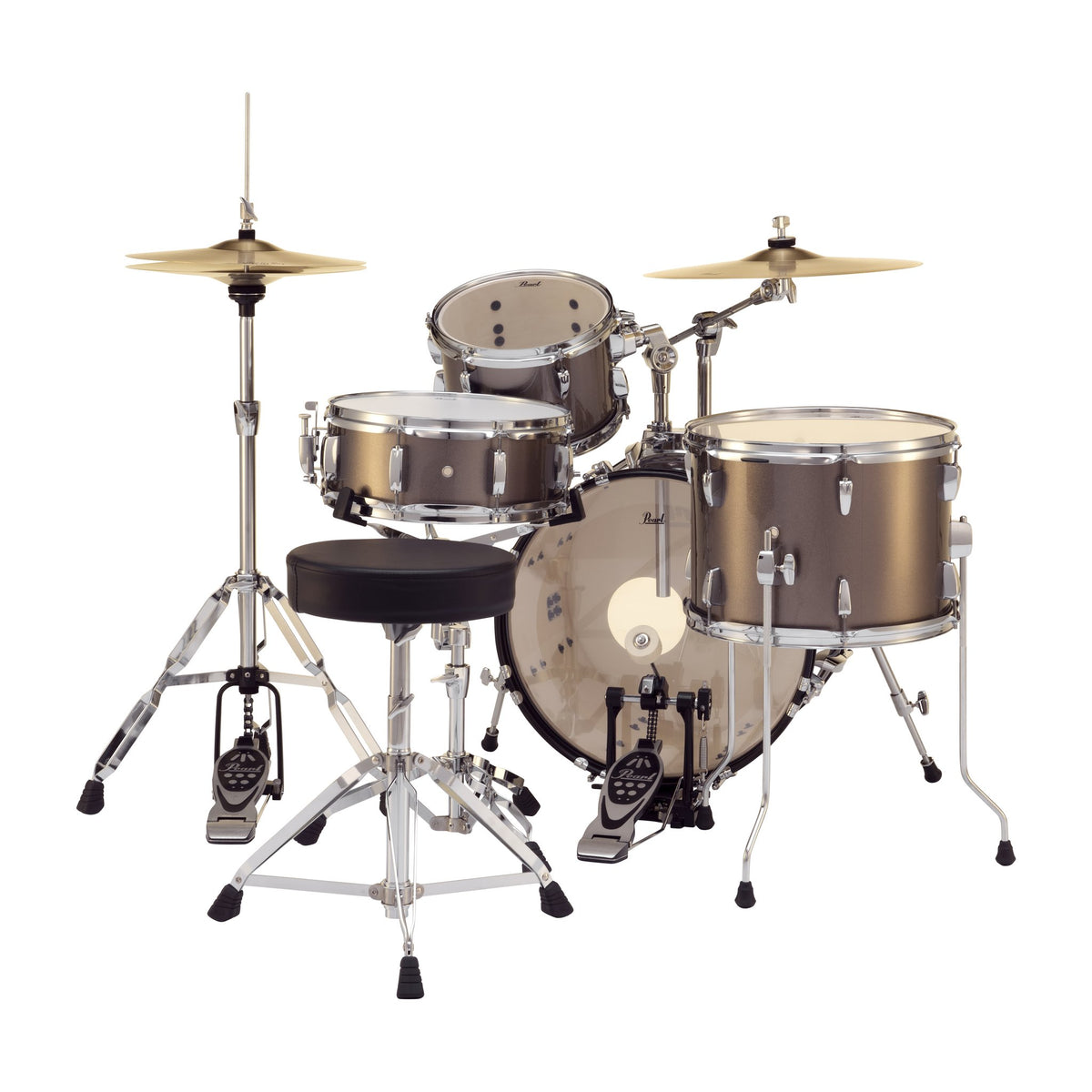 Pearl Roadshow 4-piece Bop Drum Set with Hardware and Cymbals - 18" Bass Drum - Bronze - Image 5
