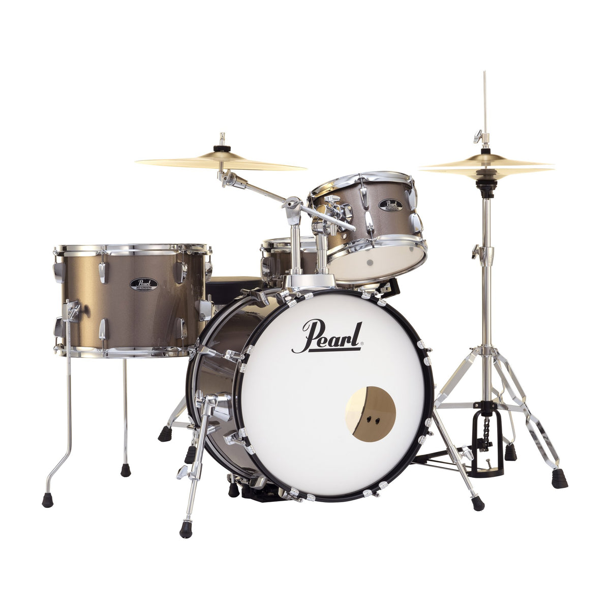 Pearl Roadshow 4-piece Bop Drum Set with Hardware and Cymbals - 18" Bass Drum - Bronze - Image 1