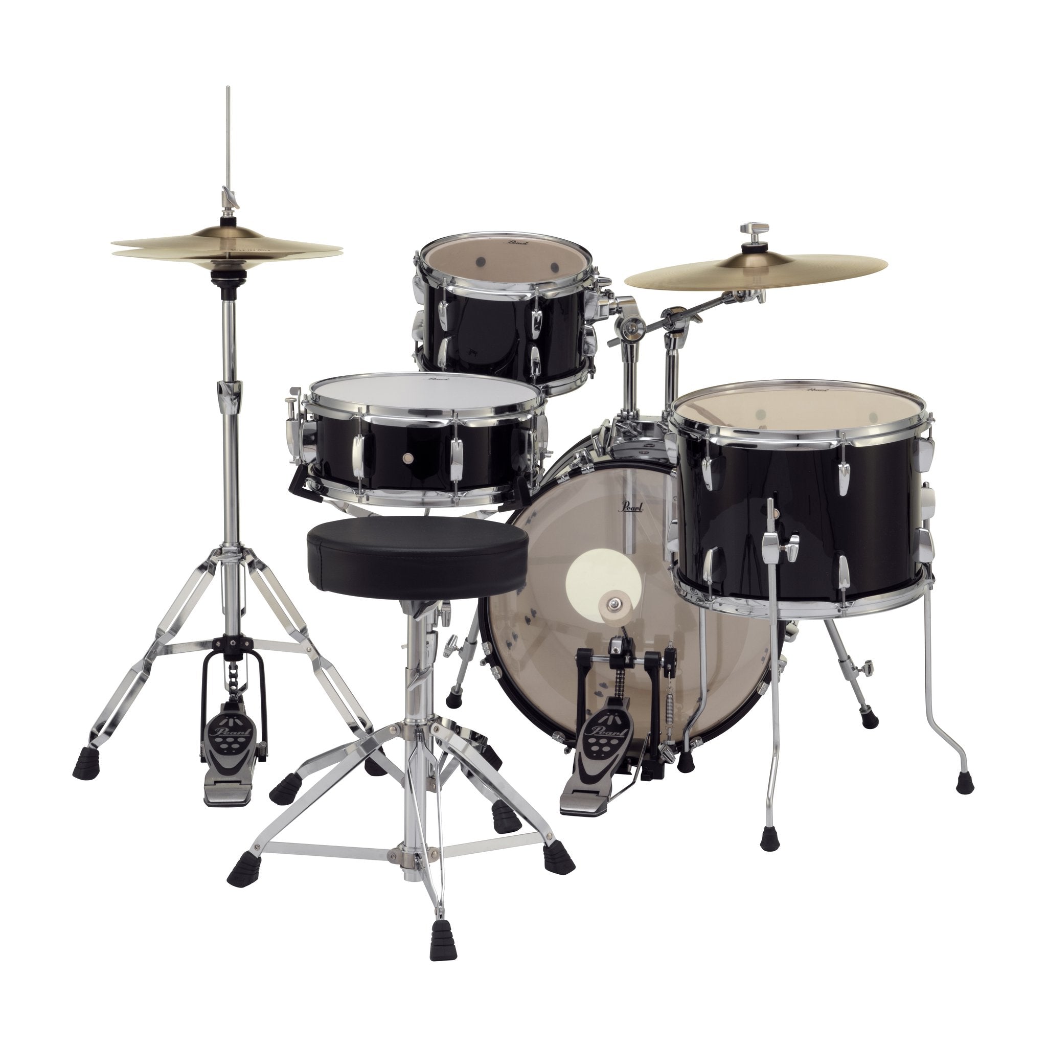 Pearl Roadshow 4-piece Bop Drum Set with Hardware and Cymbals - 18" Bass Drum - Jet Black - Image 4