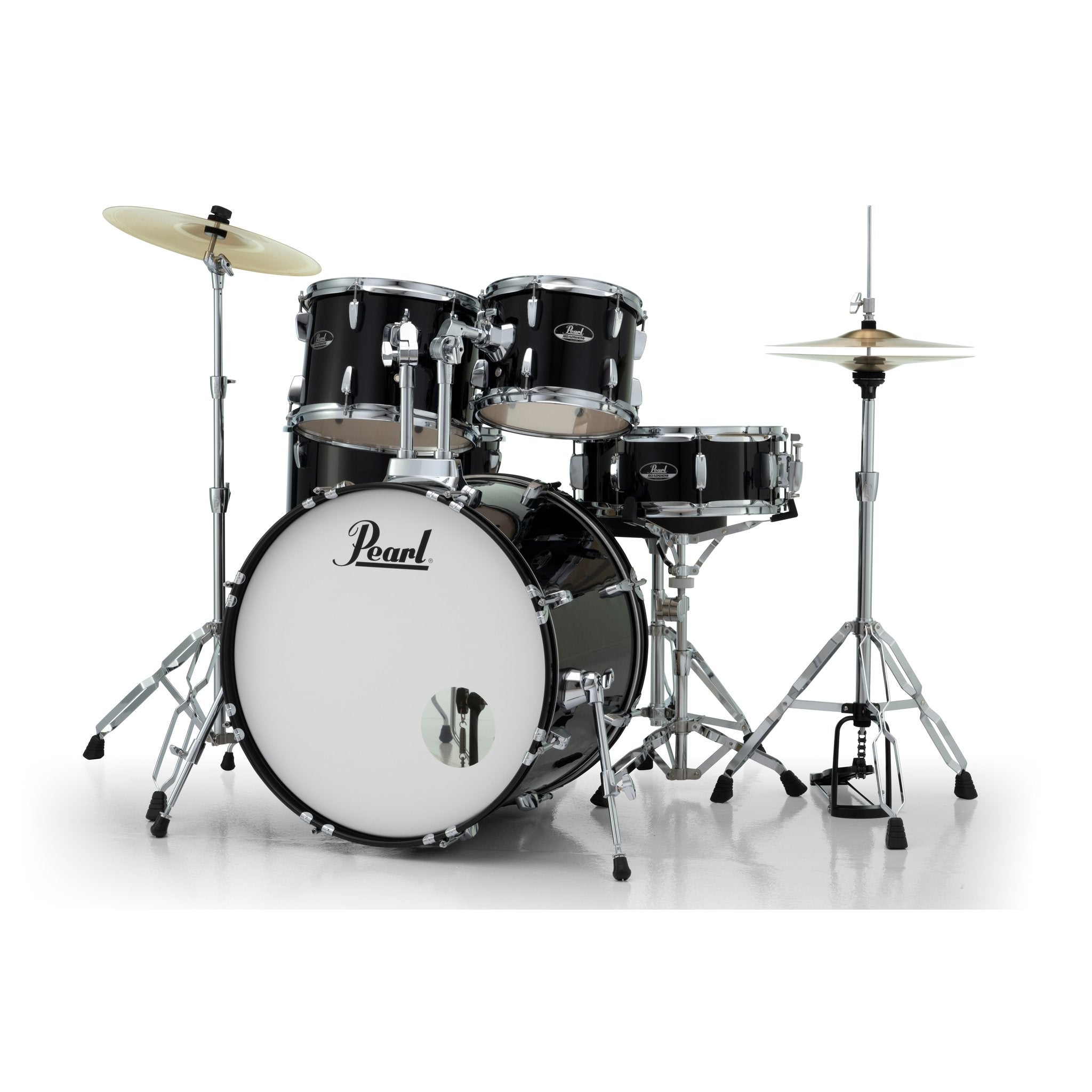 Pearl Roadshow 5-piece Drum Set with Hardware and Cymbals - 22" Bass Drum - Jet Black - Image 2