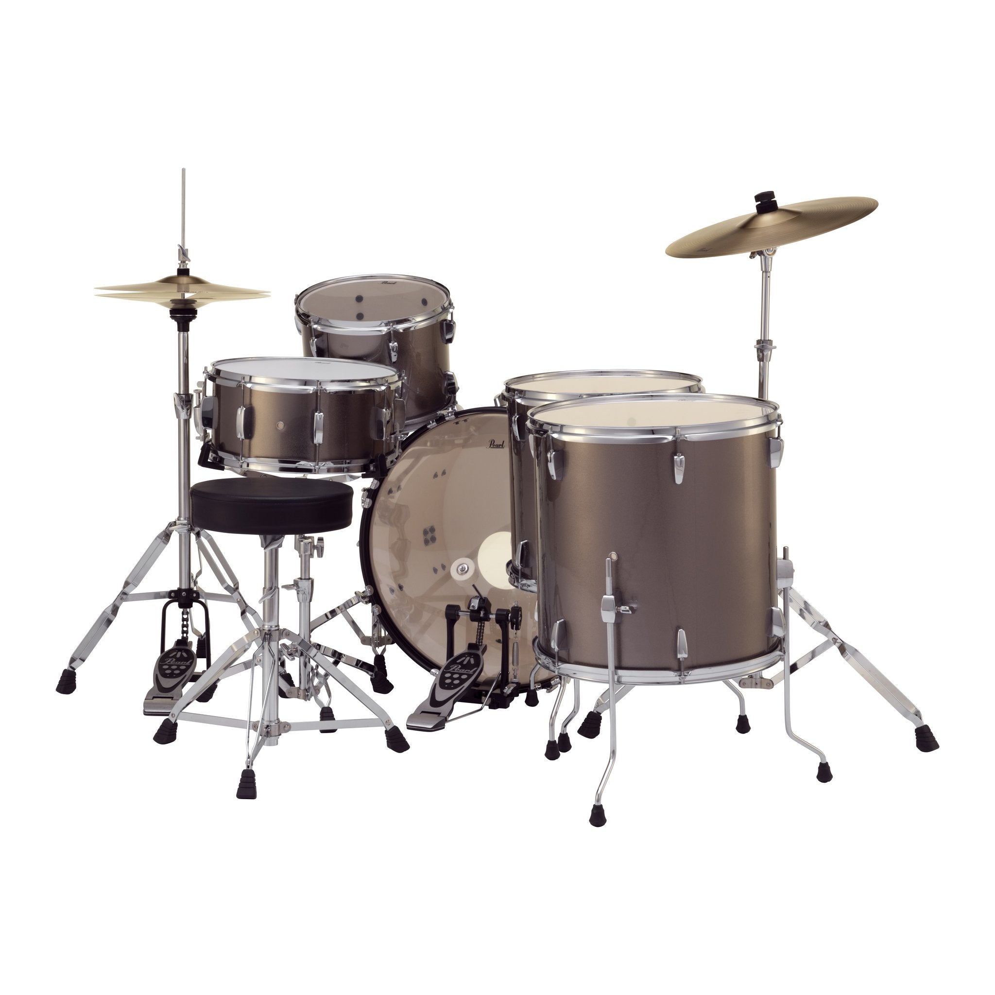 Pearl Roadshow 5-piece Rock Drum Set with Hardware and Cymbals - 22" Bass Drum - Bronze Metallic - Image 4
